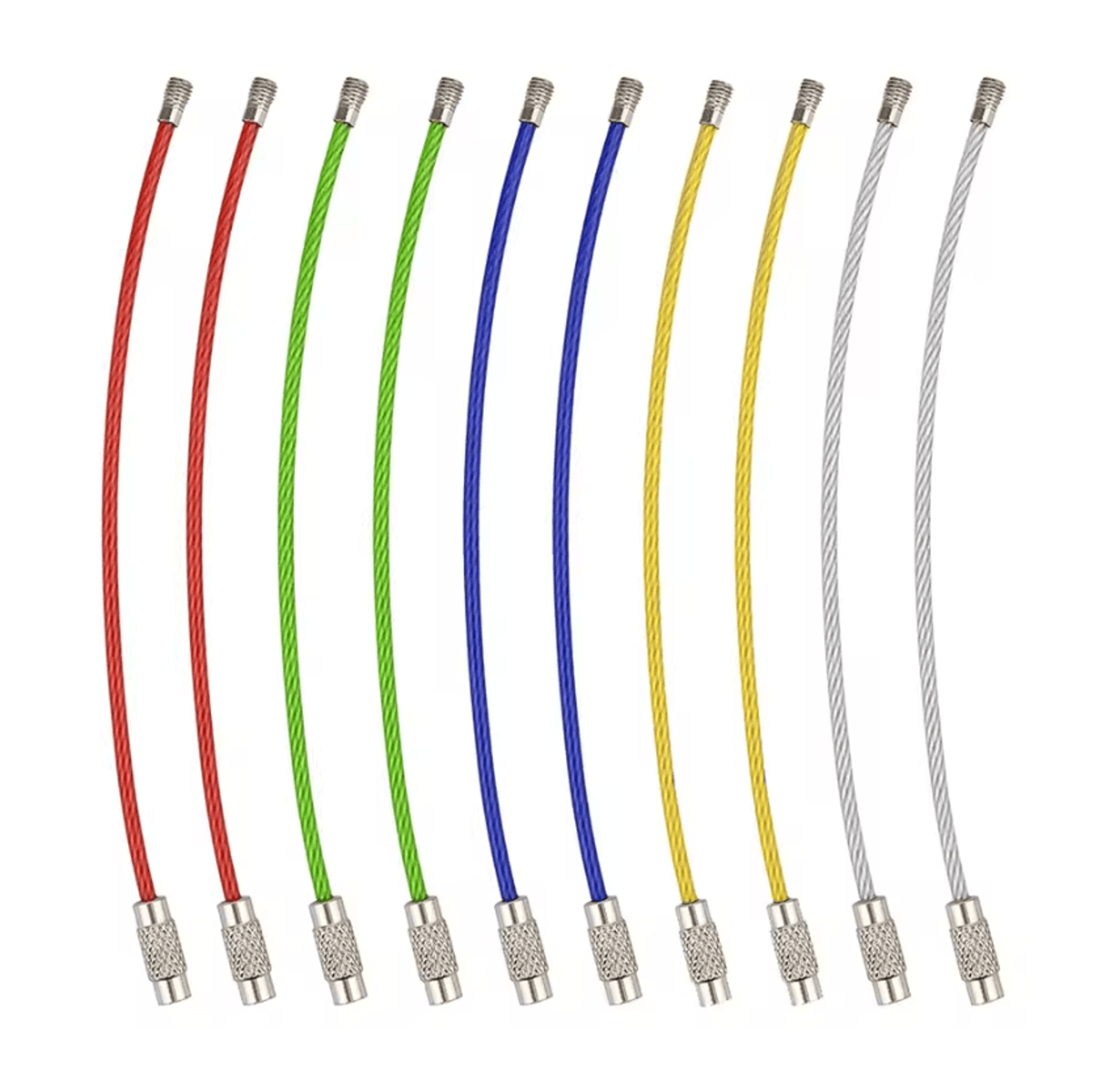 10Pack Stainless Steel Wire Keychain Cable Loops 5