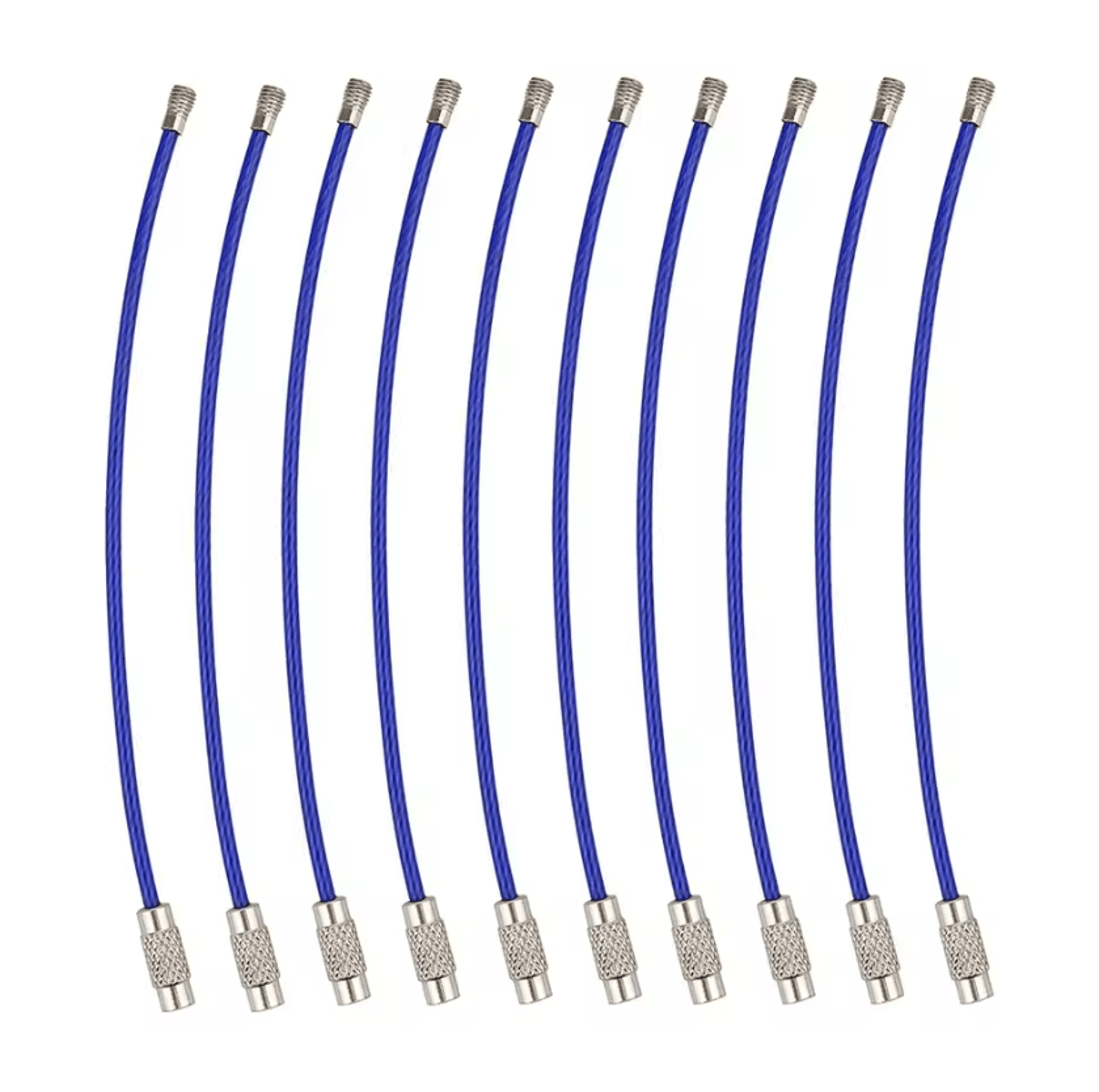 10Pack Stainless Steel Wire Keychain Cable Loops 6