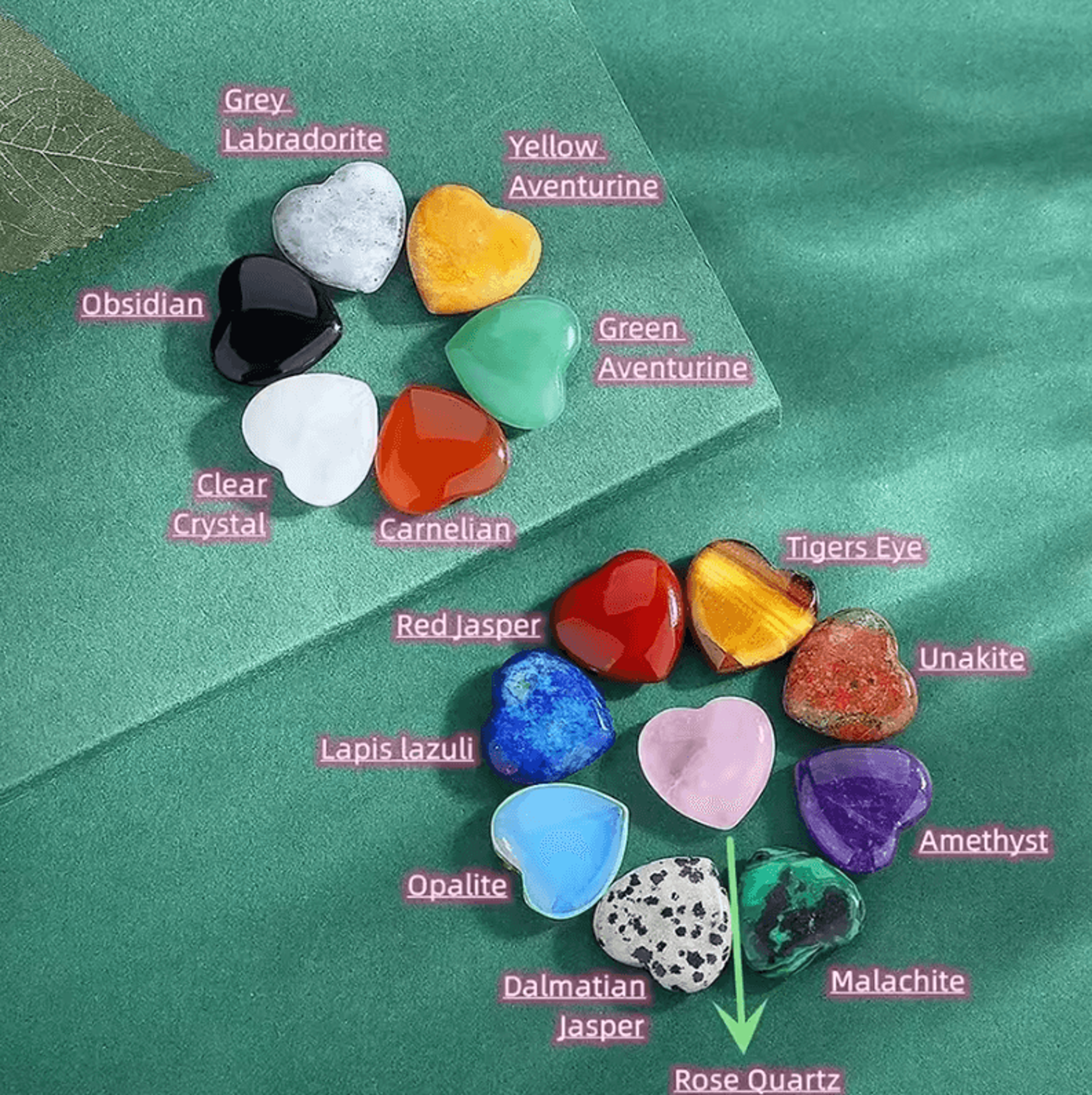 HeartShaped Natural Crystal Stones For Crafts  Home Decor 4