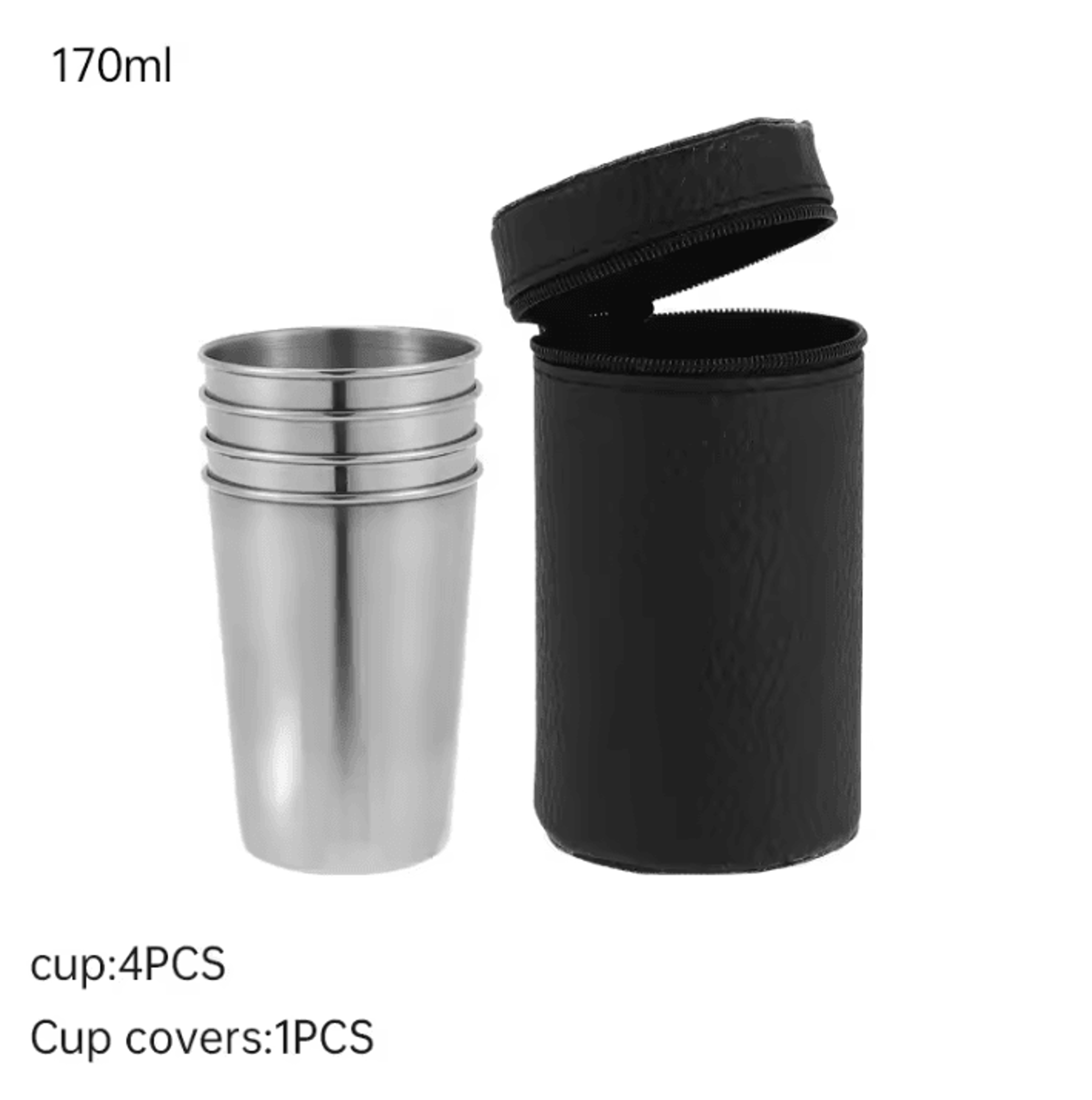 4Piece Stainless Steel Travel Cup Set With Portable Carrying Case 5