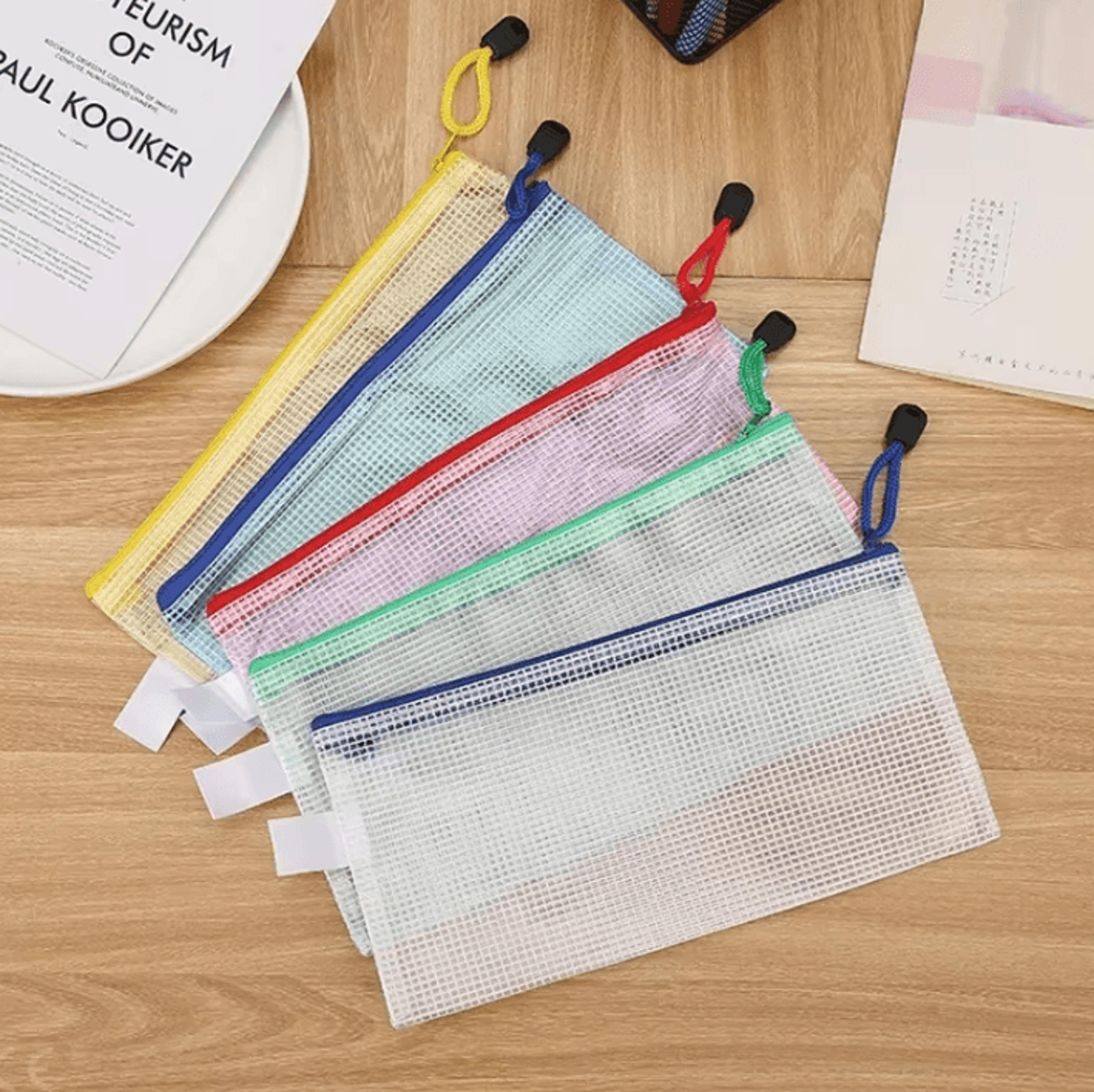 5Piece Mesh Zipper File Folder Set For A4 A5  A6 Documents 5