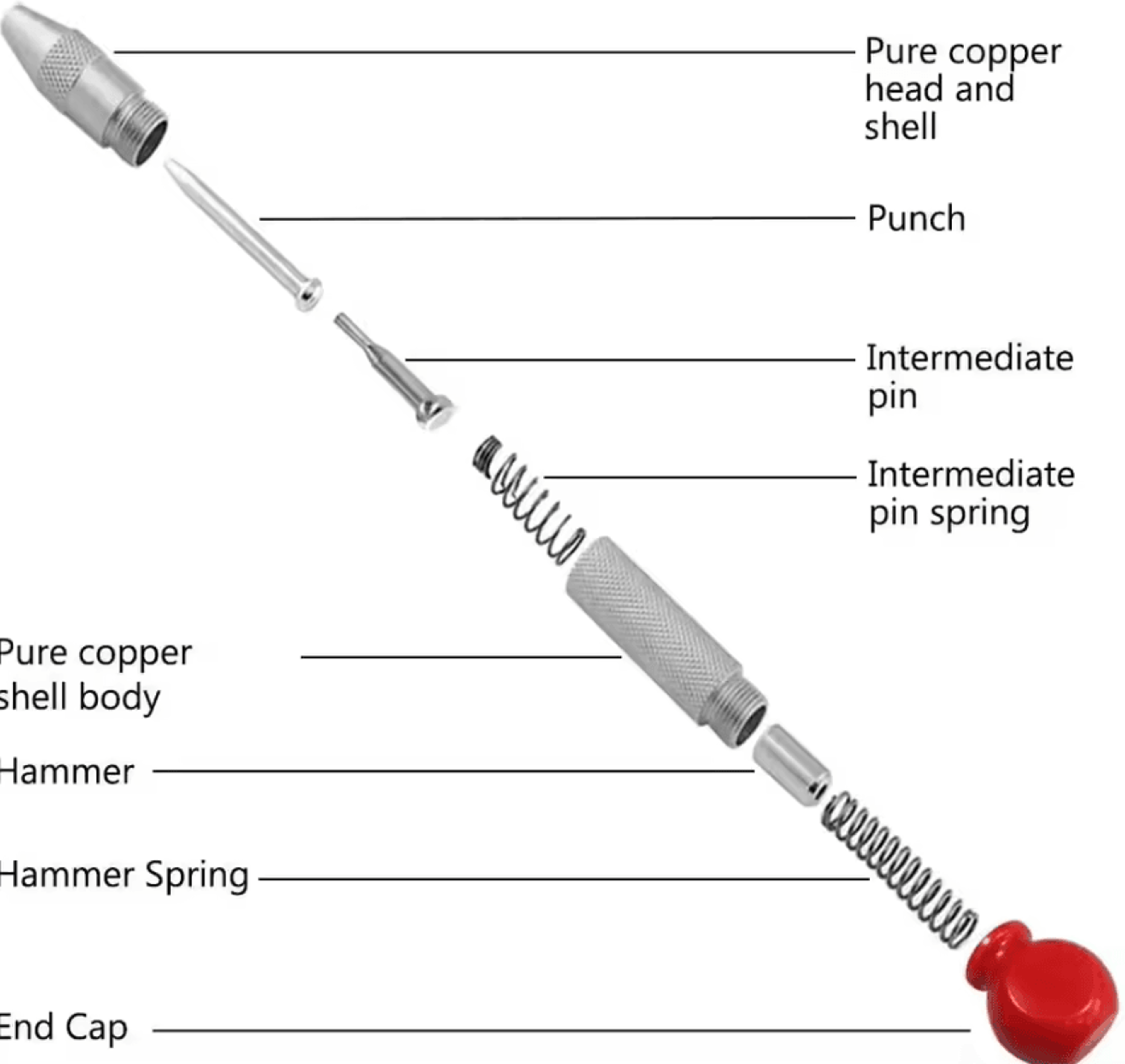 Automatic Center Punch Tool  SpringLoaded Metal  Wood Marking Punch 2