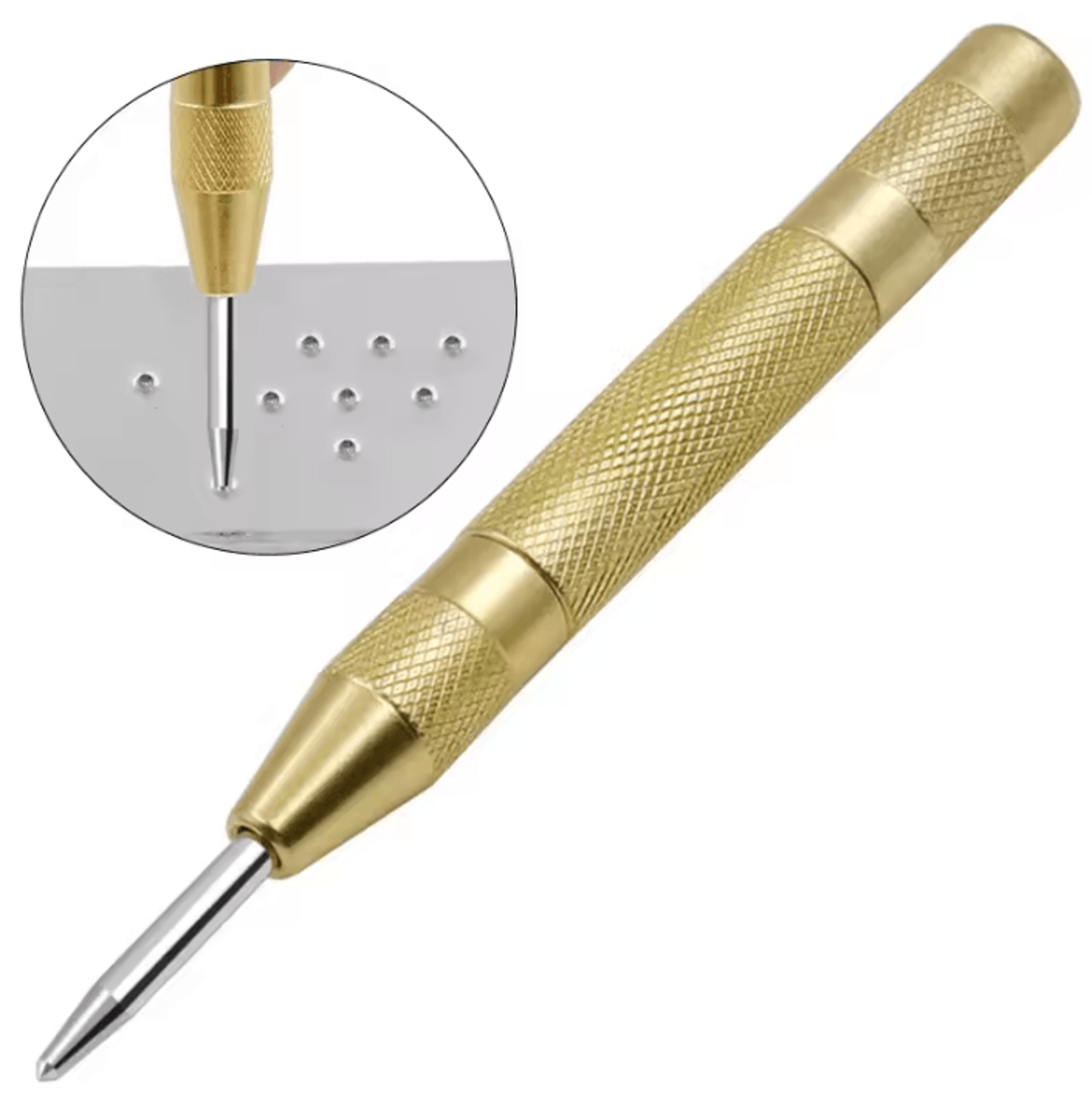 Automatic Center Punch Tool  SpringLoaded Metal  Wood Marking Punch 4