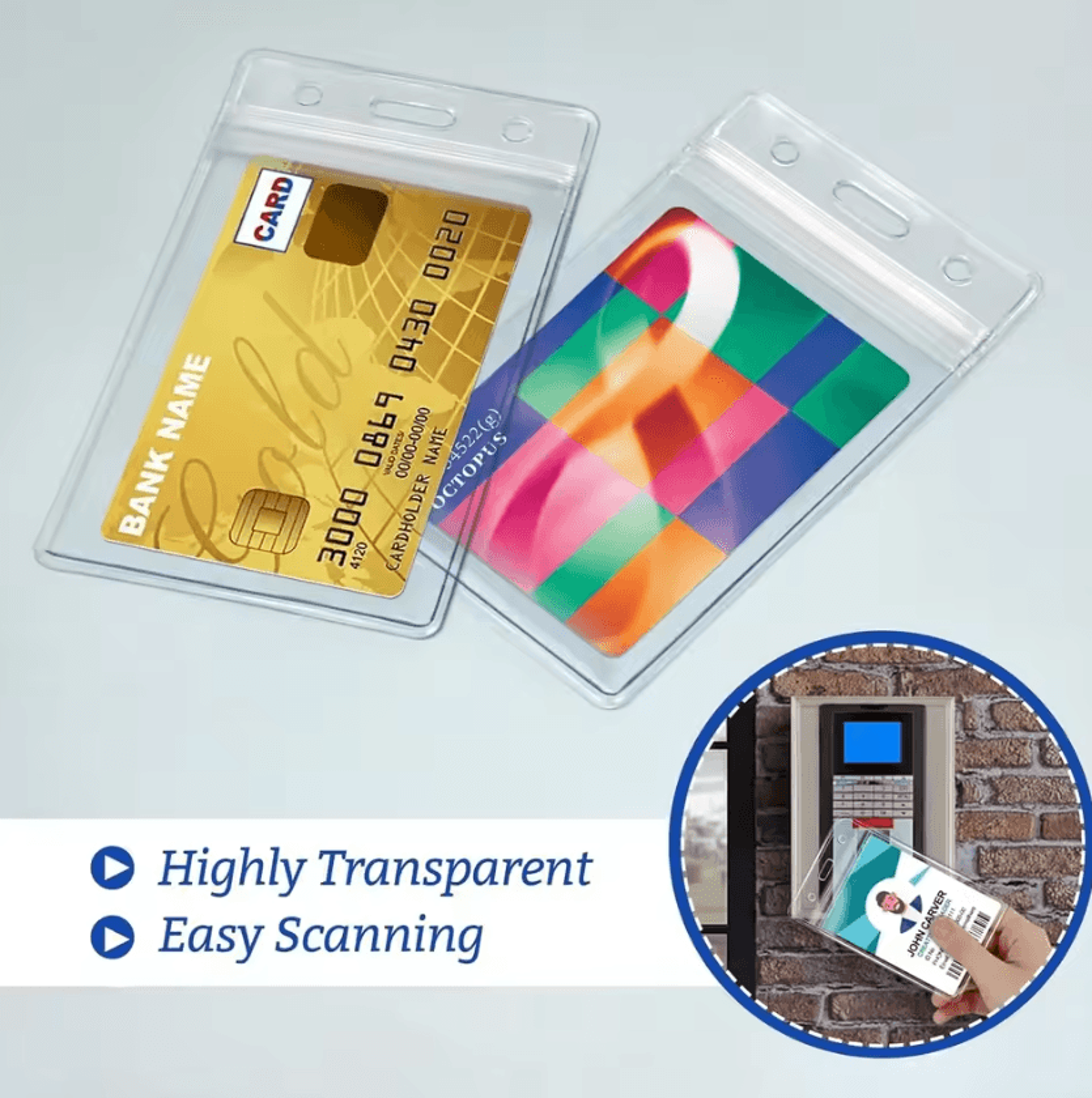 Waterproof Vertical Name Badge Holder With Resealable Zip 2