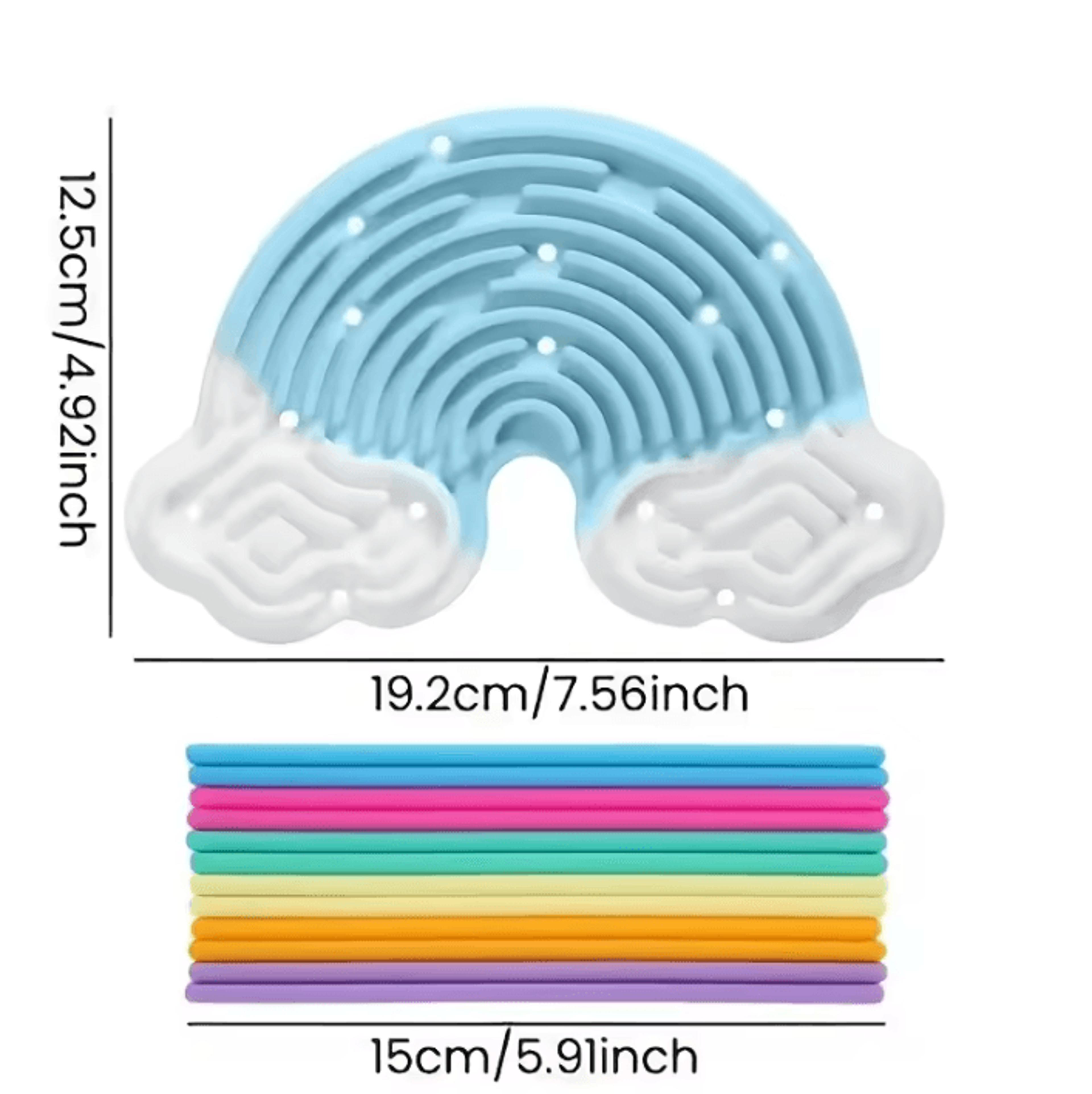 DoubleSided Rainbow Cloud Silicone Sensory Busy Board 1