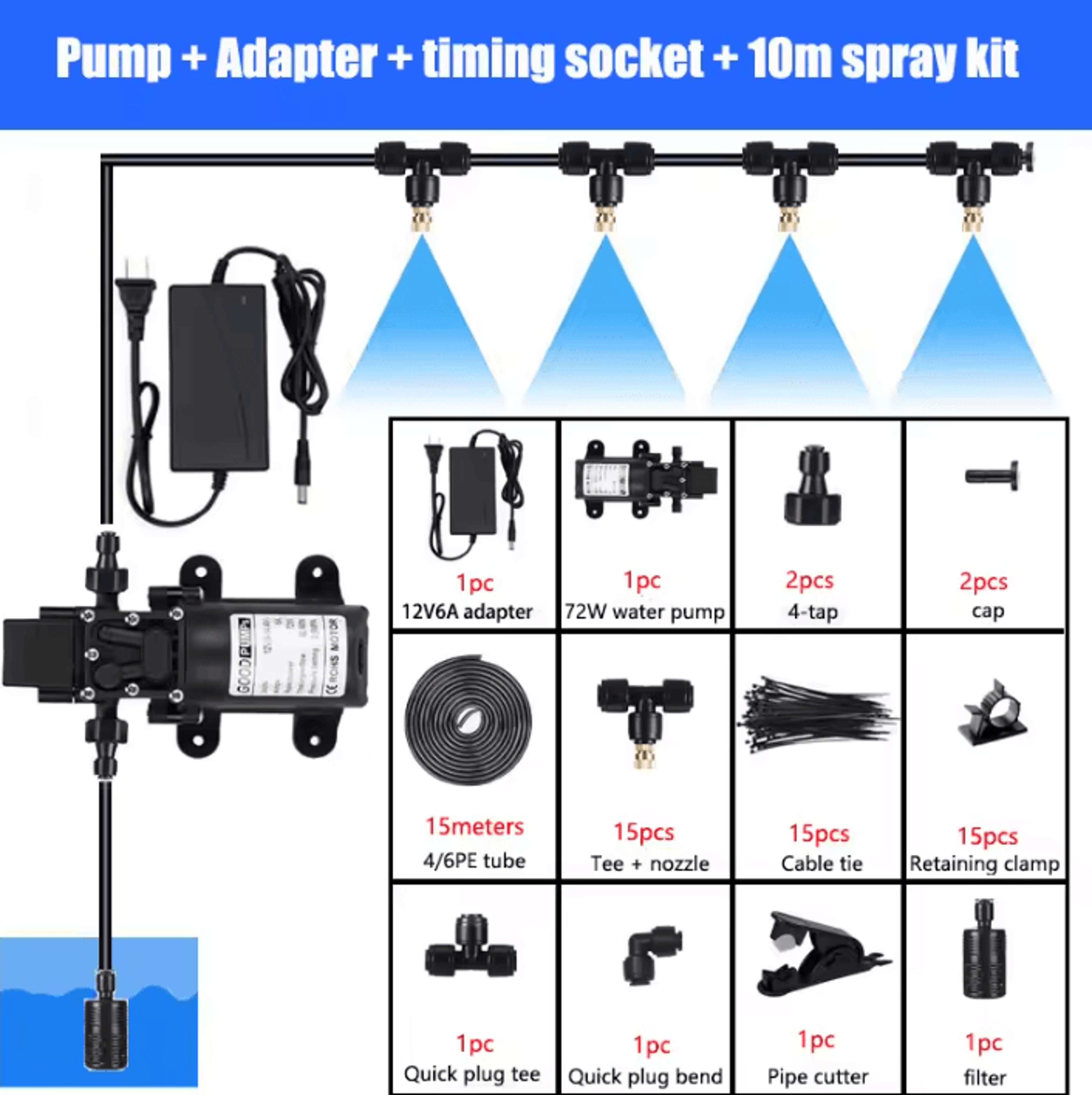 Automatic Garden Irrigation System With Timer  Fog Misting Nozzles 5