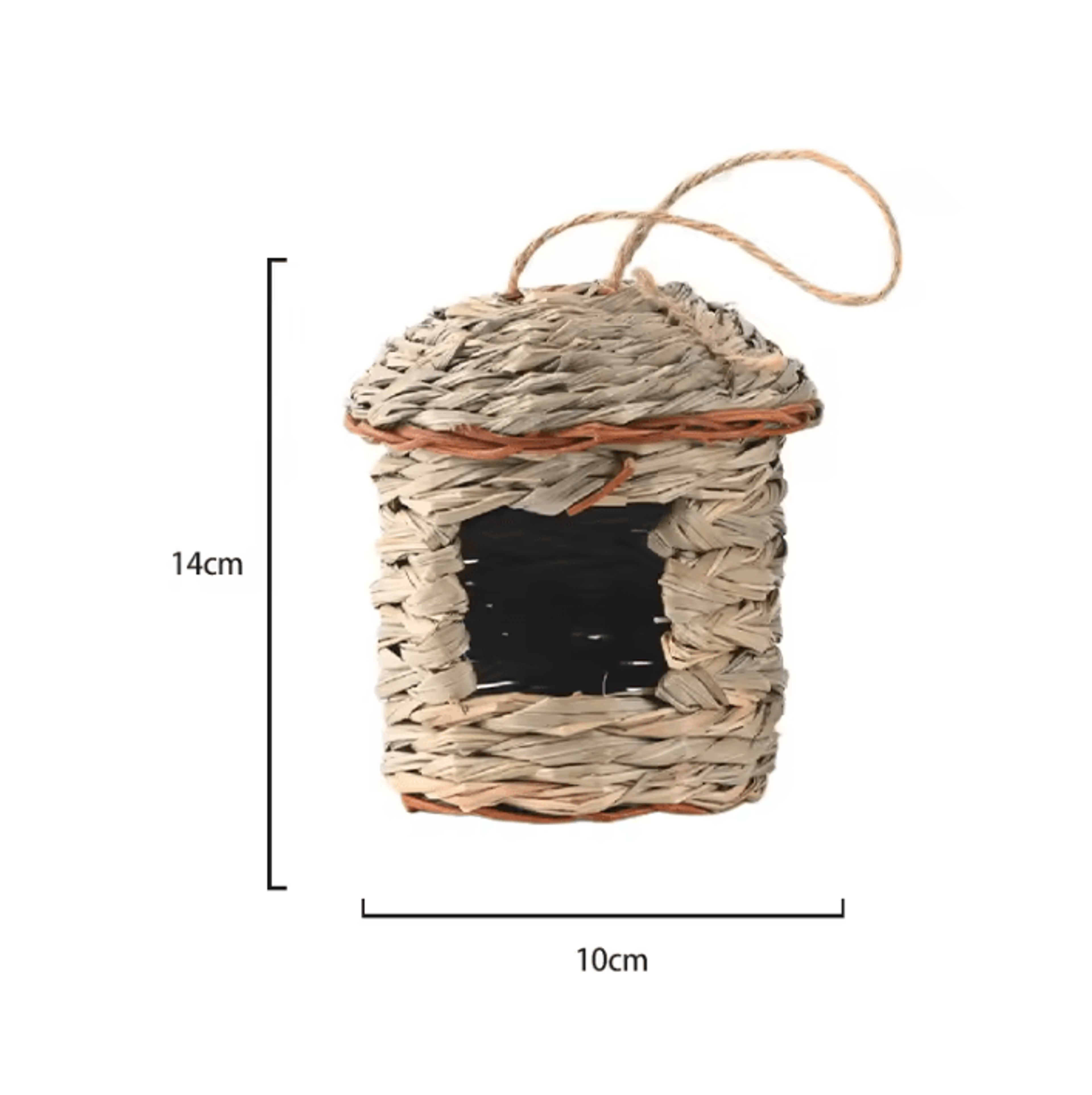 Handwoven Straw Bird Nest Hanging Outdoor Birdhouse For Garden  Small Birds 4
