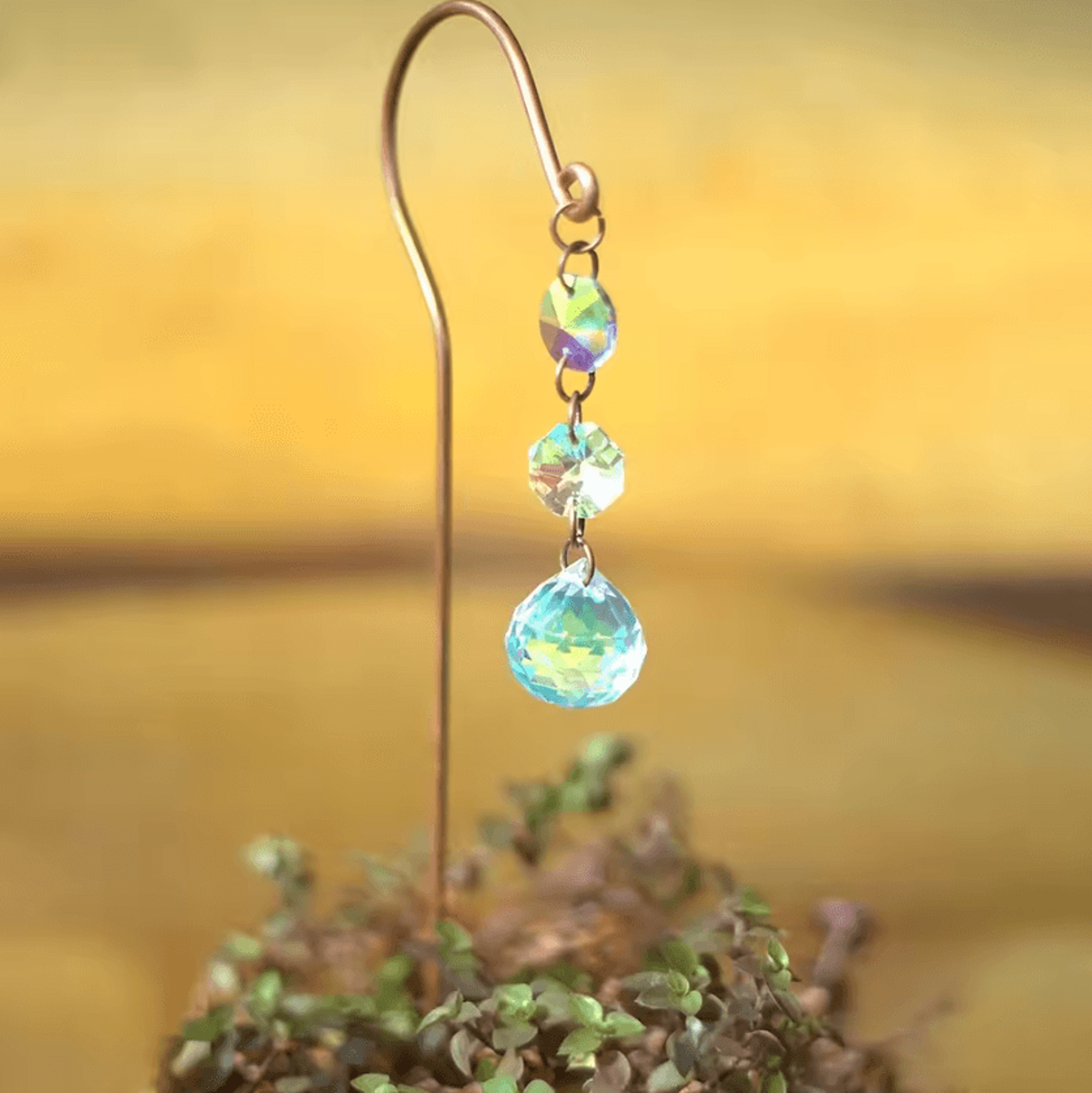 Crystal Sun Catcher Garden Ornament Hanging Prism For Potted Plants 2