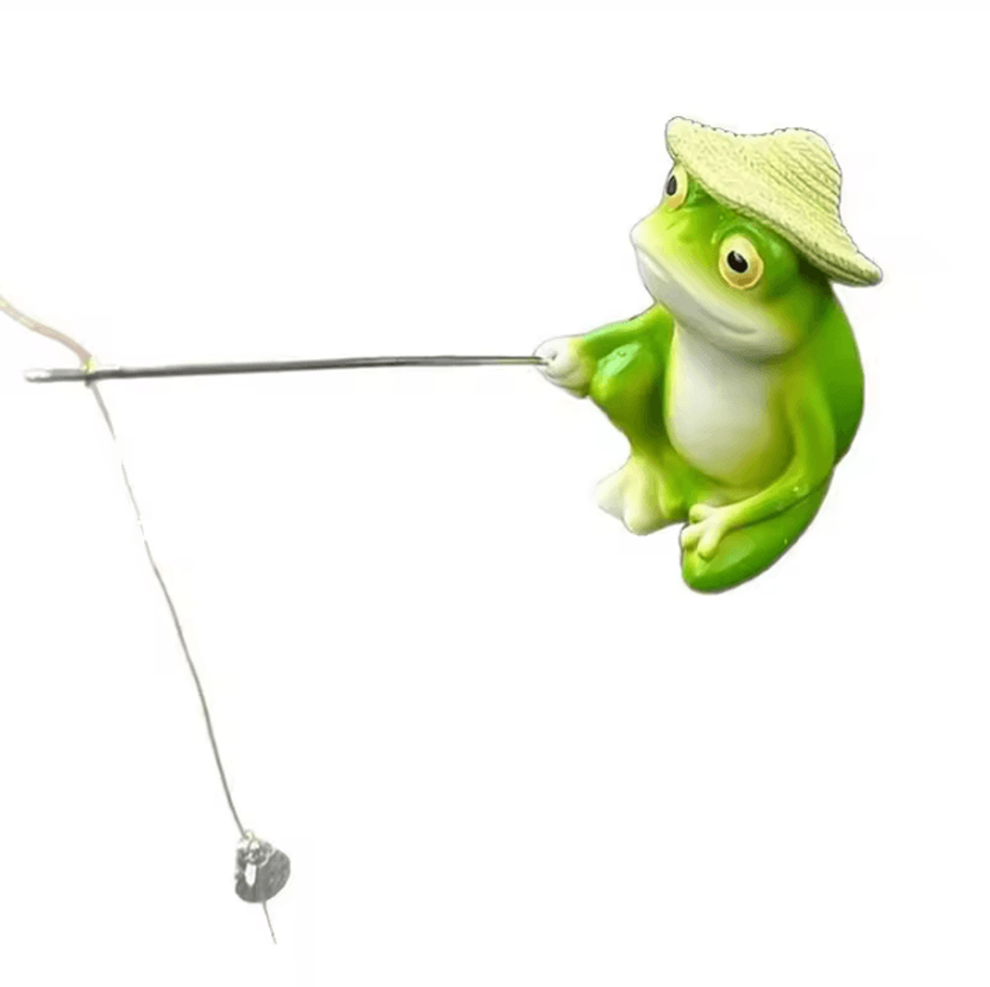 Cute Resin Frog Fishing Figurine Cartoon Garden Statue For Indoor  Outdoor Decor 4