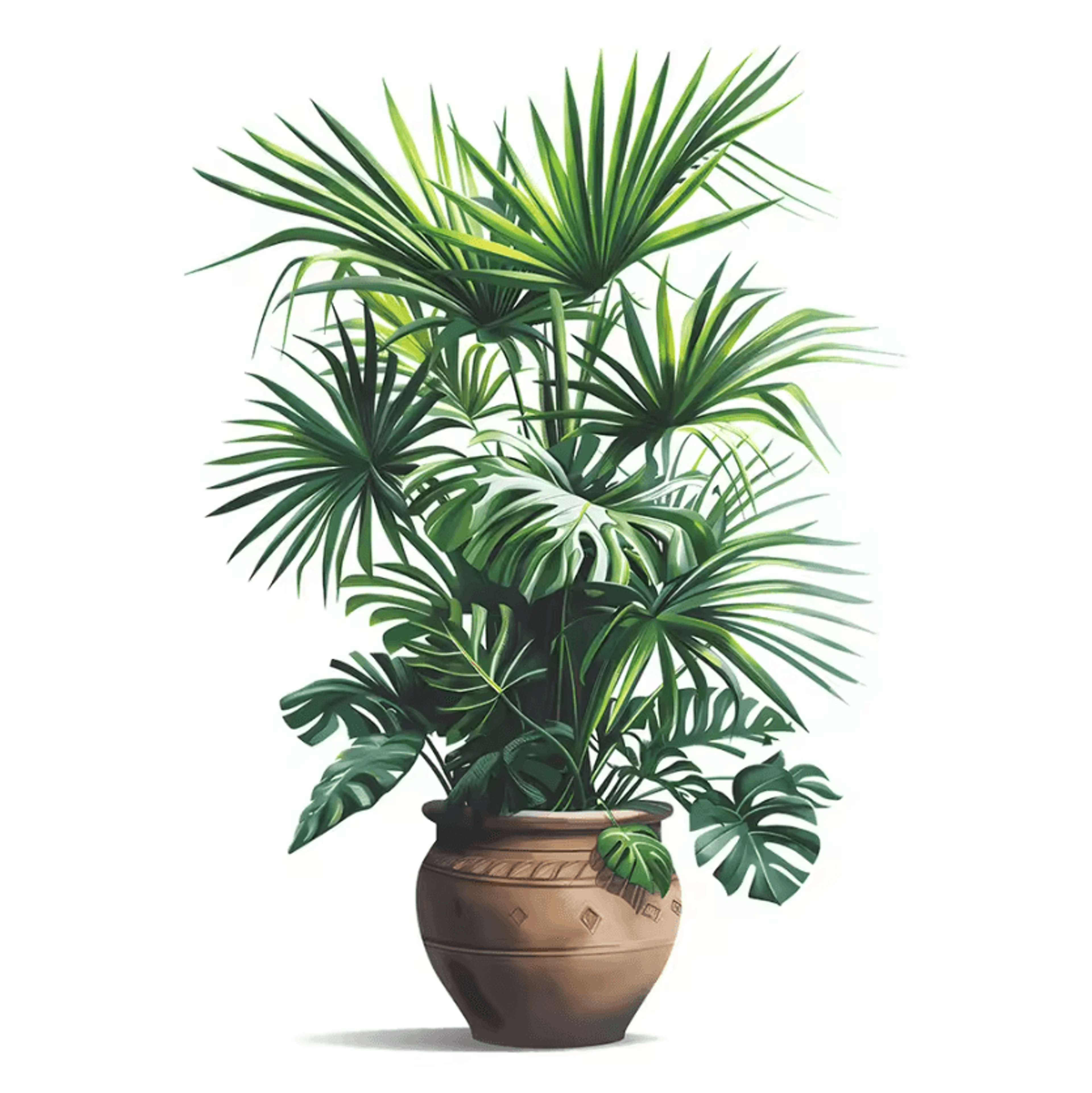 Self Adhesive Green Plant Wall Sticker Decorative Potted Plant Decal 4