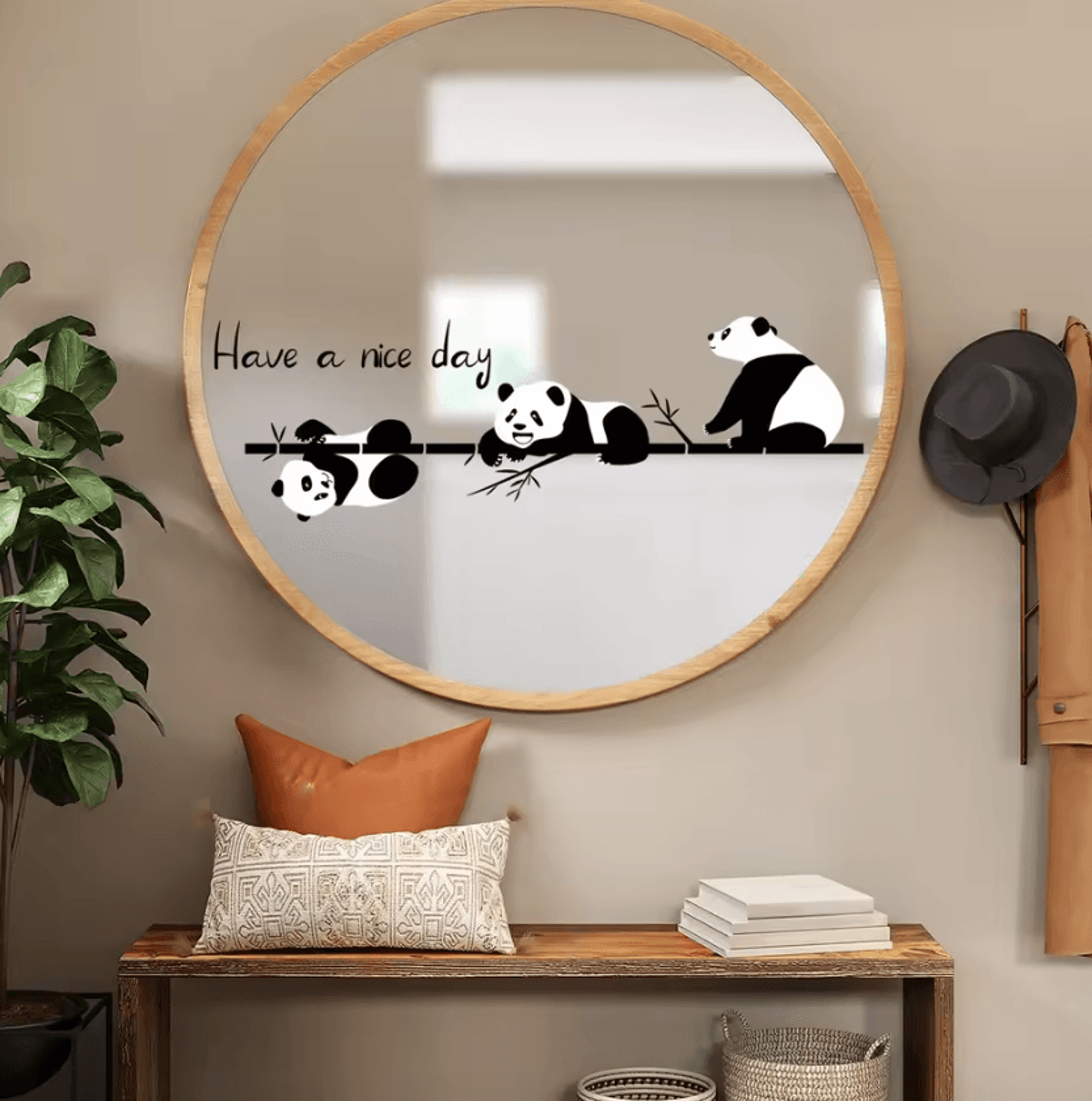 Panda Light Switch Wall Sticker Cute Self Adhesive Switch Cover Decal 2