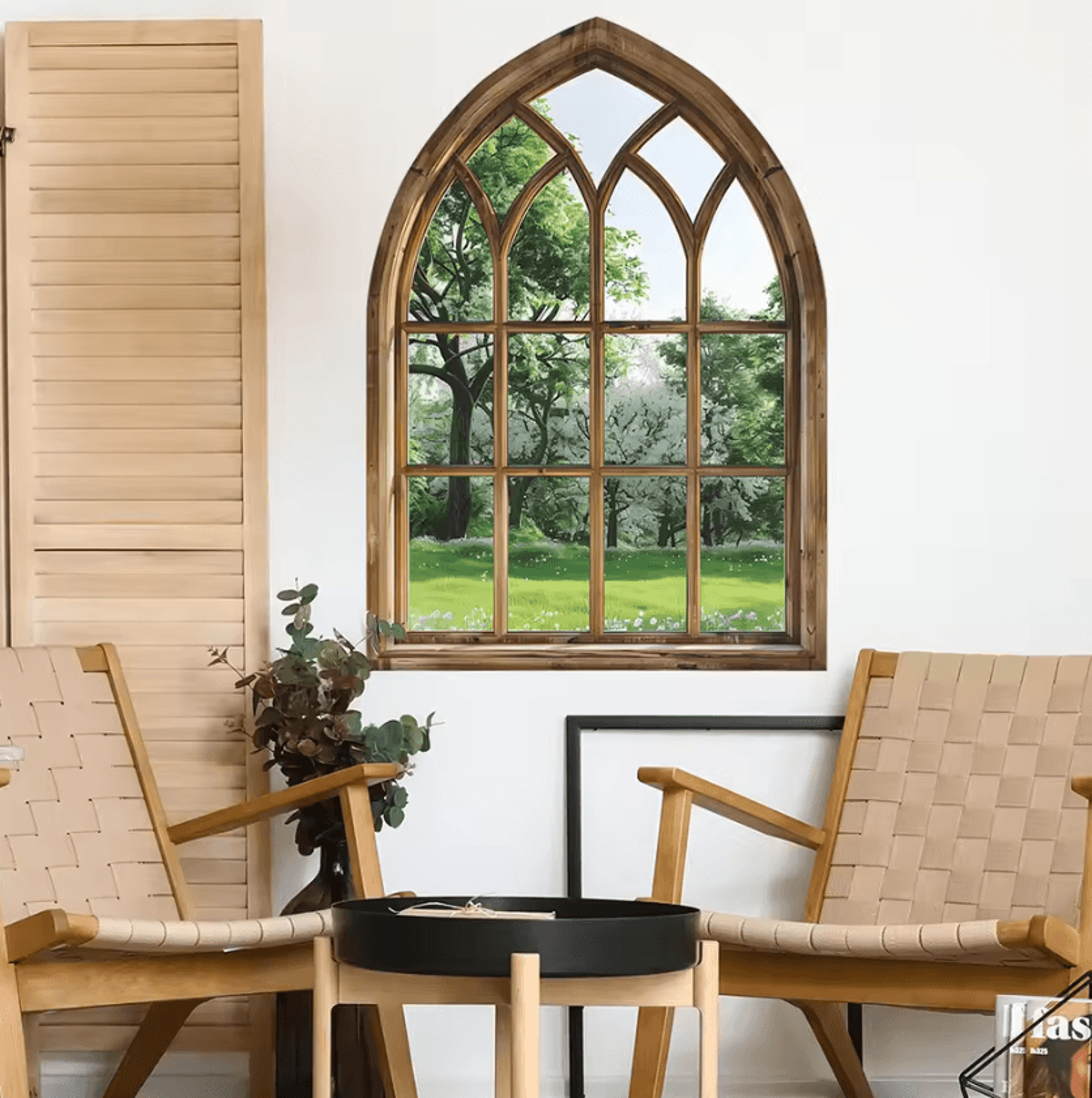 Arch False Window Green Plants Wall Sticker For Home And Office Decor 1