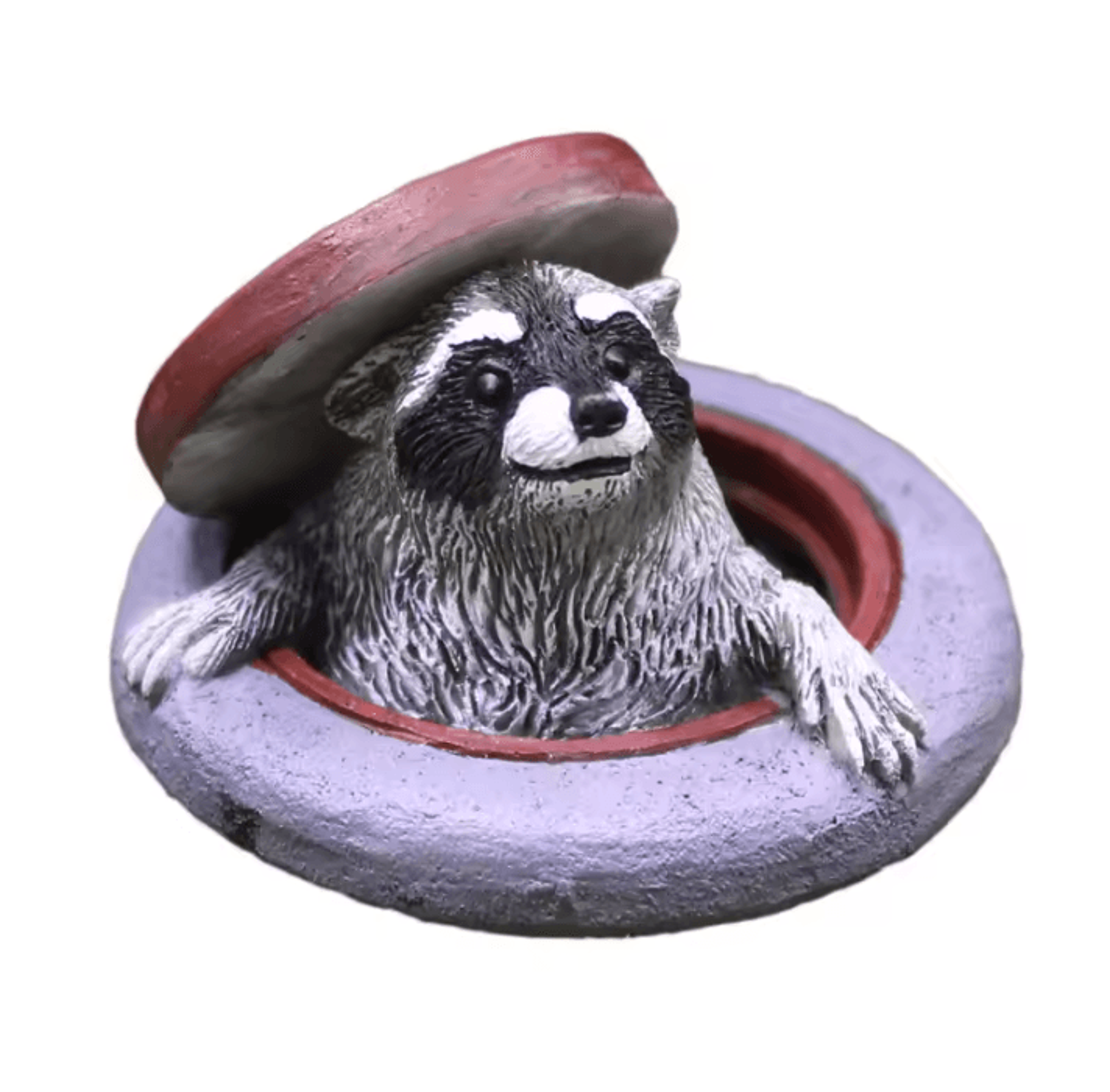 Cute Resin Raccoon Garden Statue For Bonsai Desk  Outdoor Decor 4