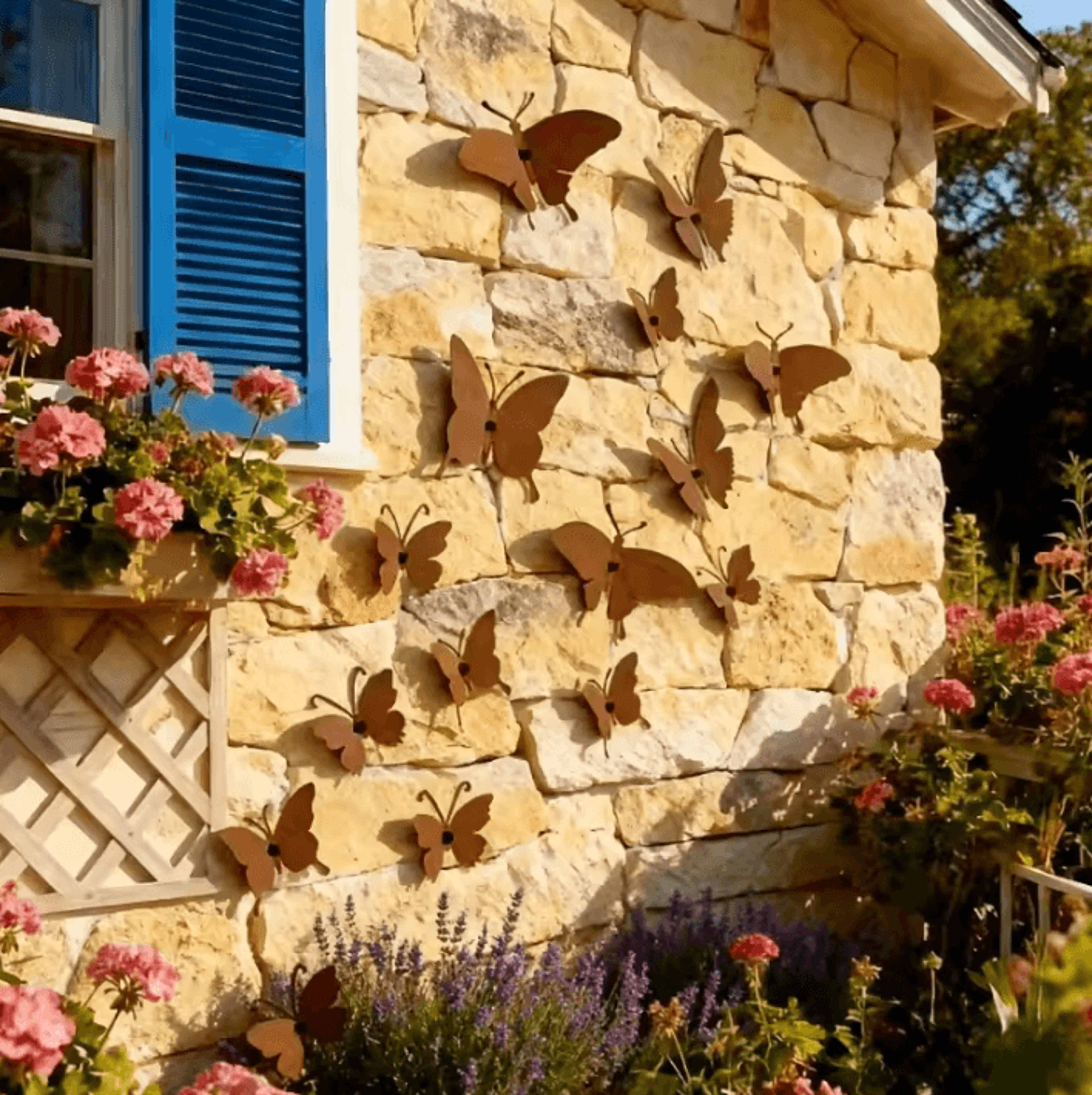 Metal Butterfly Garden Wall Art  Decorative Outdoor Fence  Patio Butterfly Decor 1