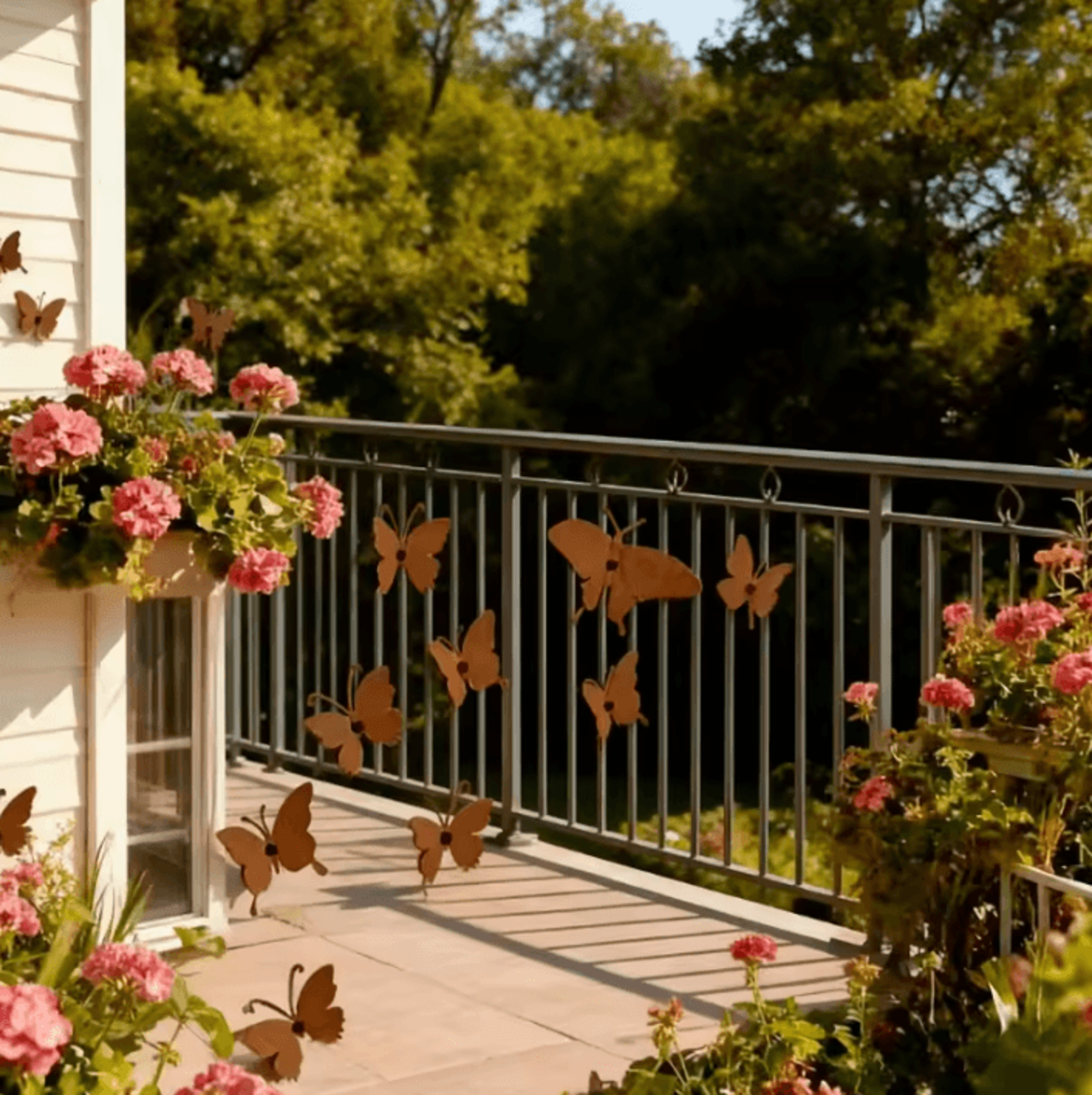 Metal Butterfly Garden Wall Art  Decorative Outdoor Fence  Patio Butterfly Decor 2
