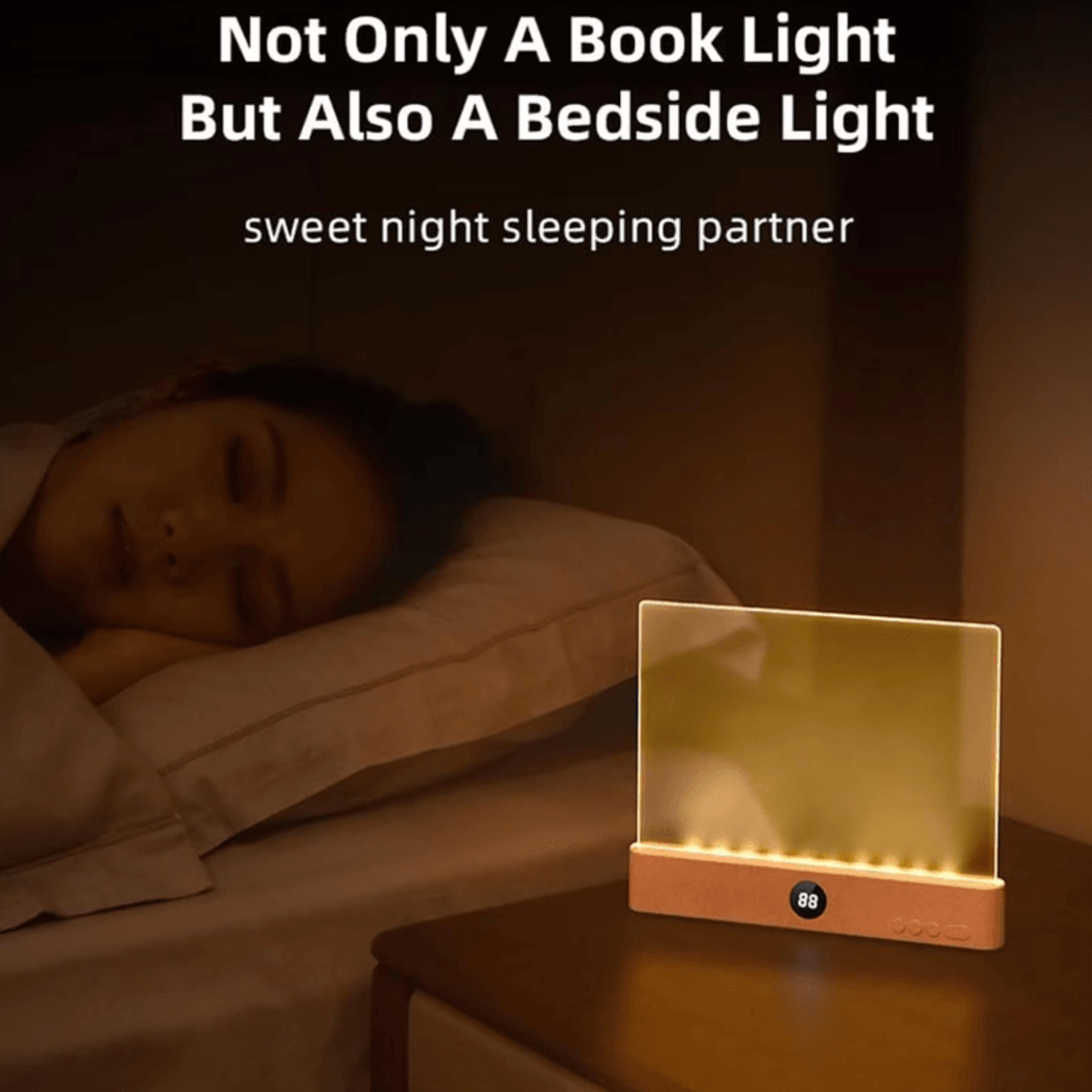 2 In 1 LED Flat Panel Book Light  USB Rechargeable Night Reading Lamp 3
