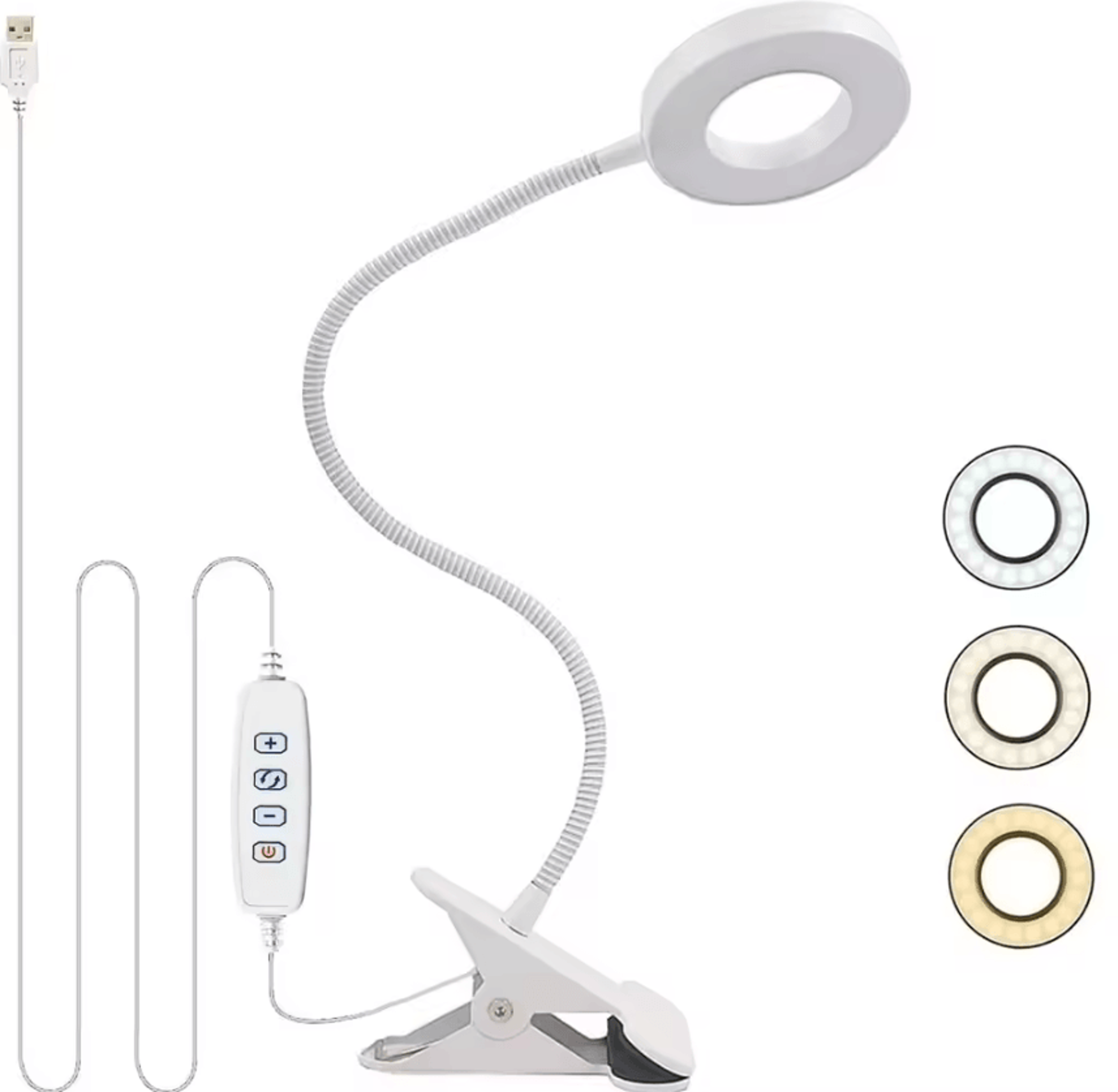 Dimmable LED Clip On Desk Lamp  3 Color Modes 10 Brightness Levels 7