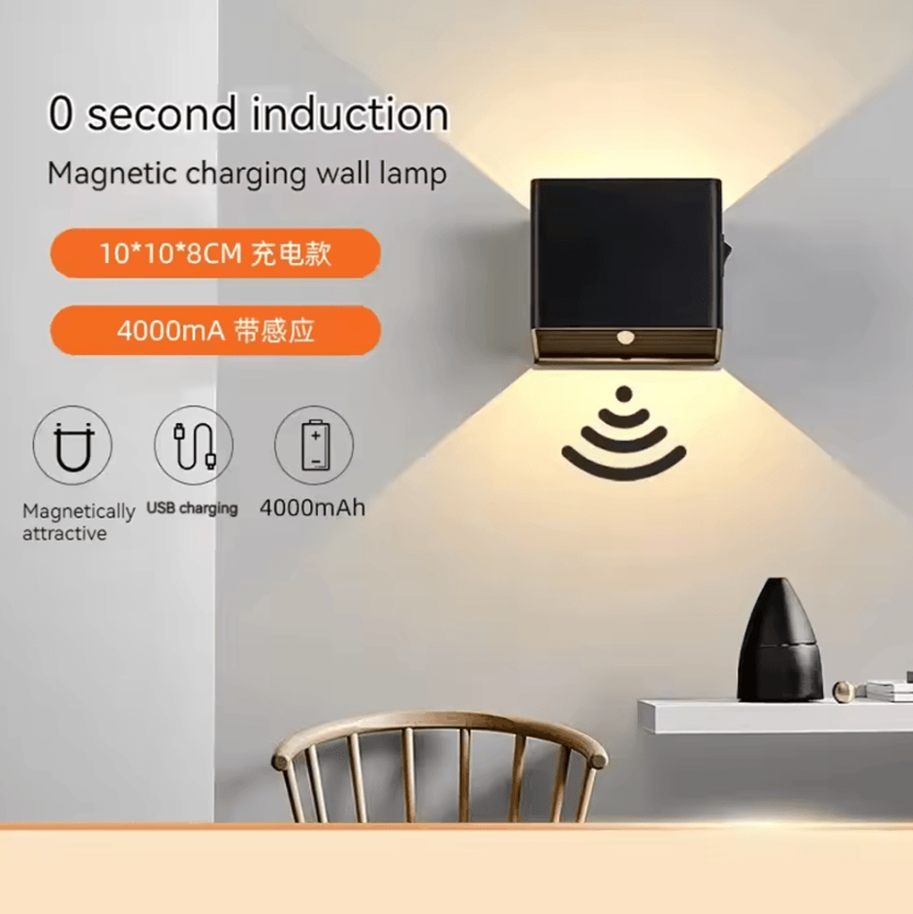 USB Rechargeable Magnetic Motion Sensor Wall Light 1