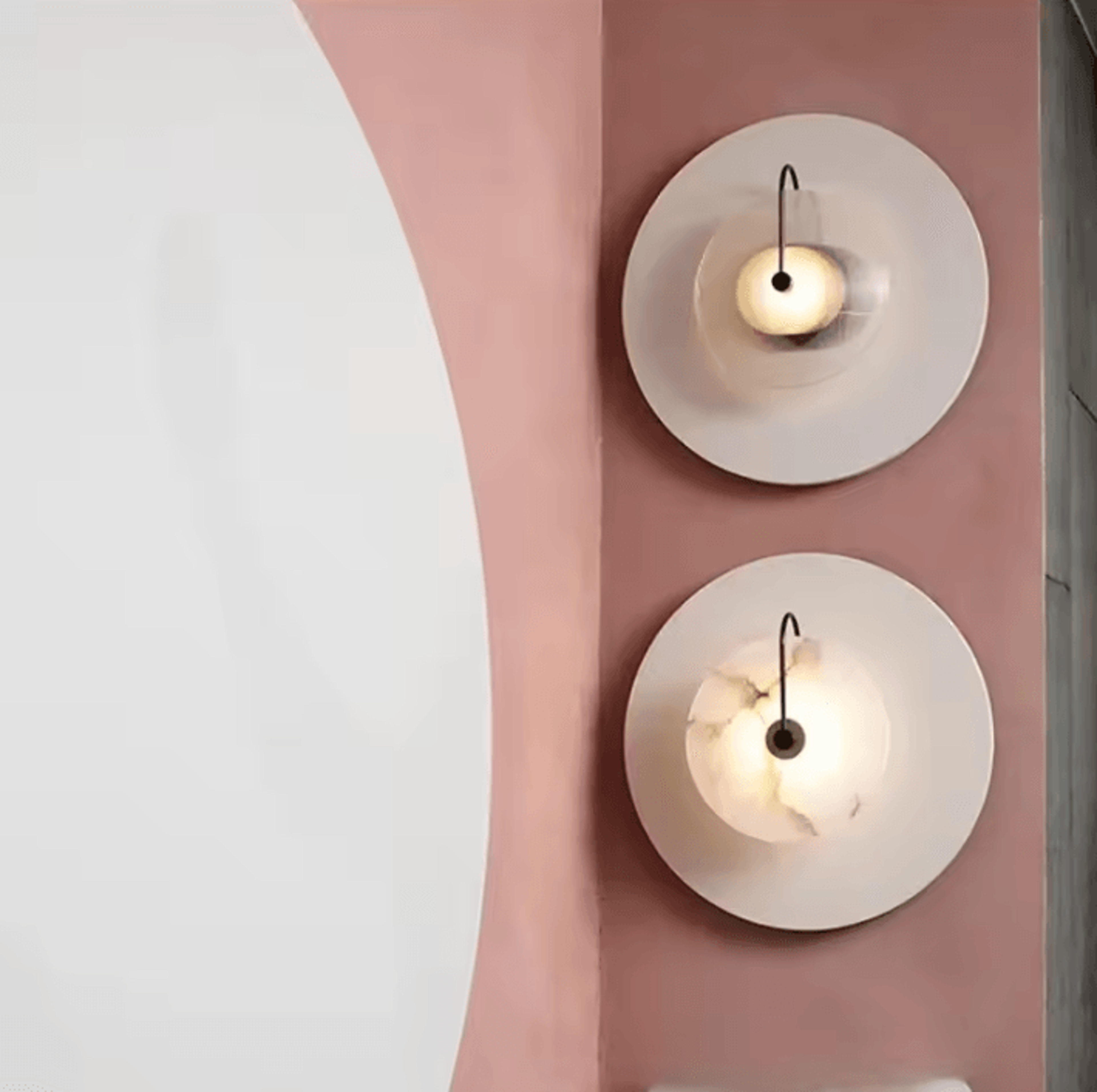 Nordic Marble Circle LED Wall Light Moon Decor Sconce 2