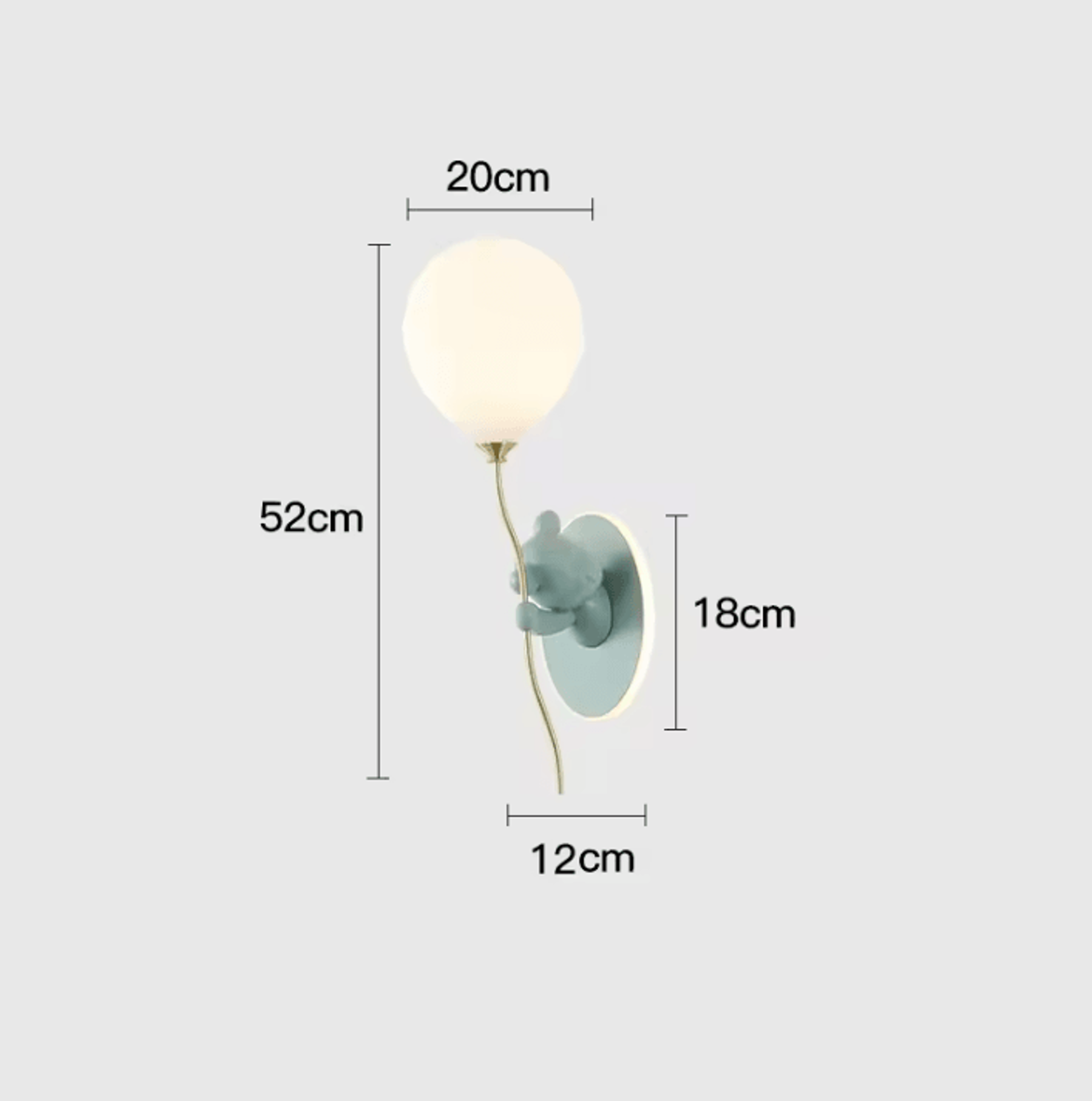 Cute Bear Balloon Wall Lamp For Kids Room 4