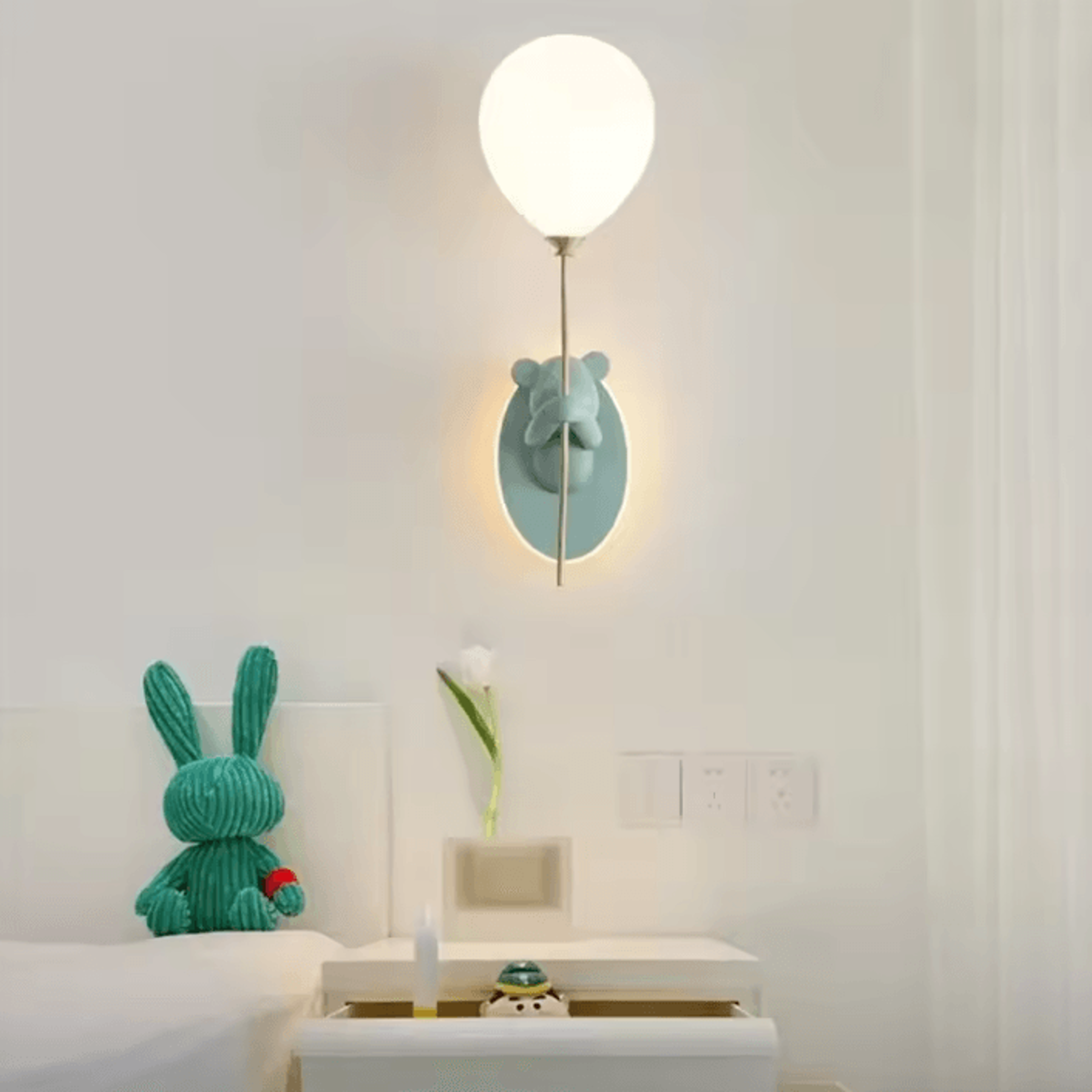Cute Bear Balloon Wall Lamp For Kids Room 1