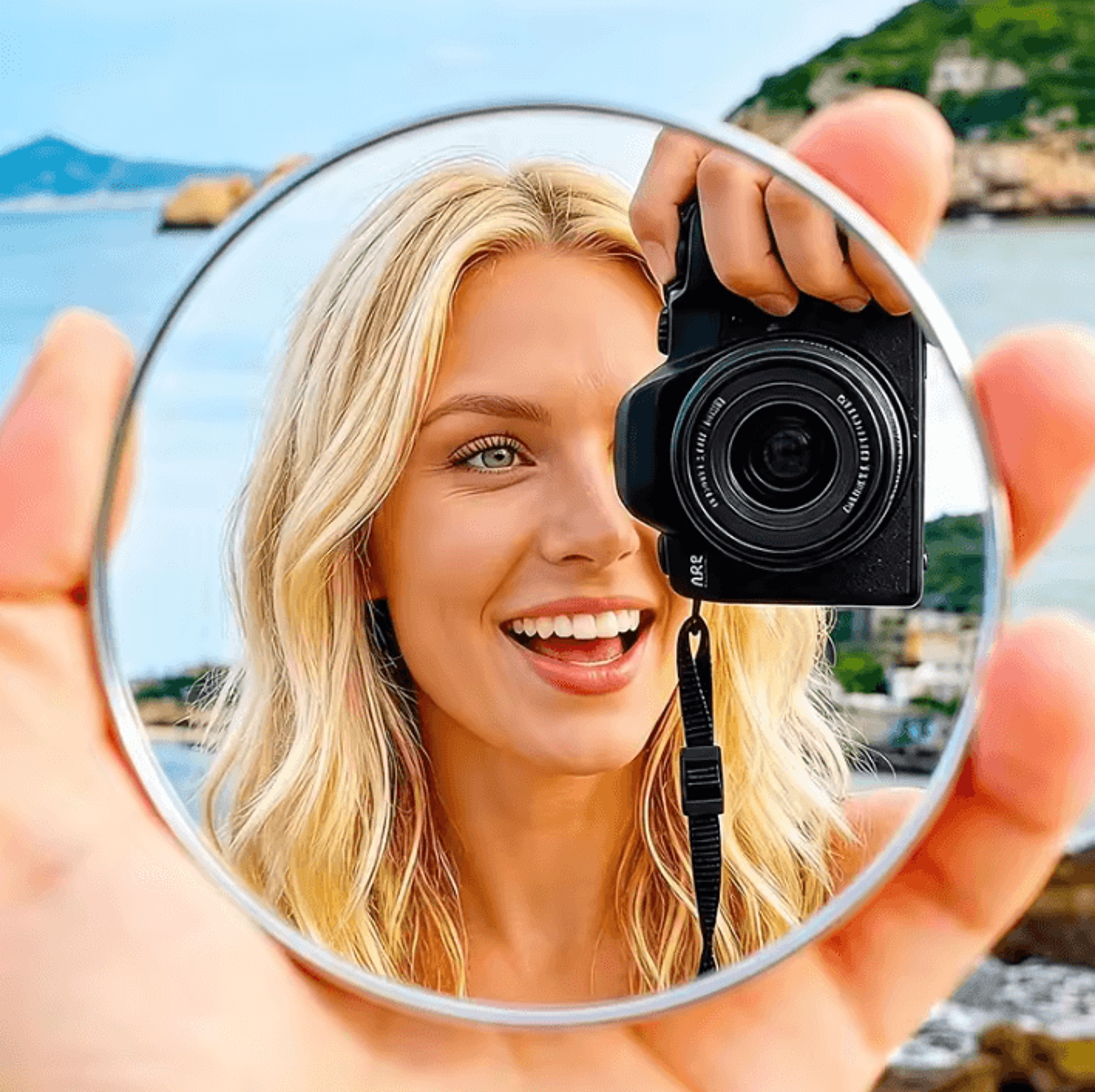 Portable Round Convex Travel Makeup Mirror 4