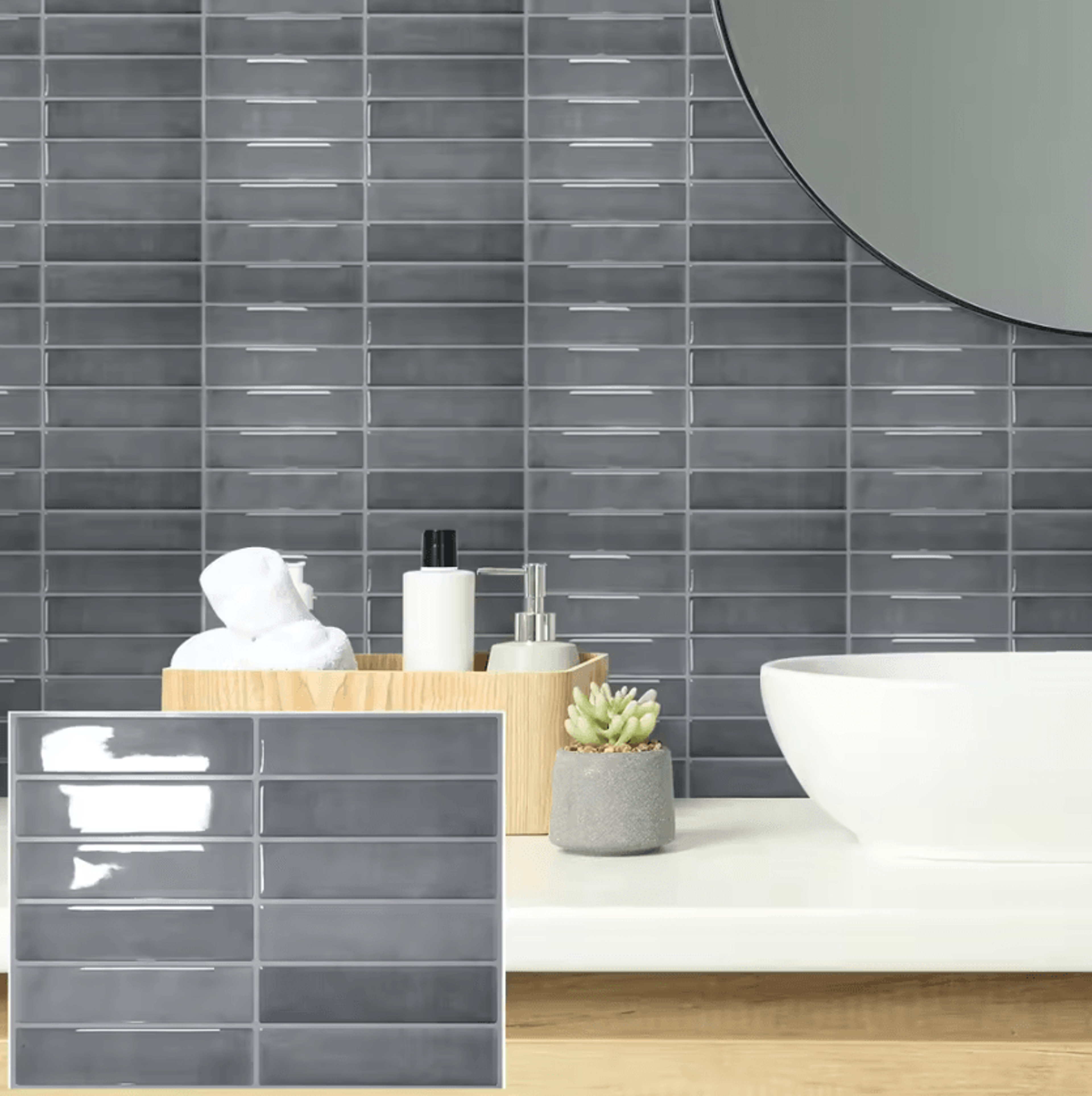 Heat Resistant Peel And Stick Backsplash Wall Tiles 12