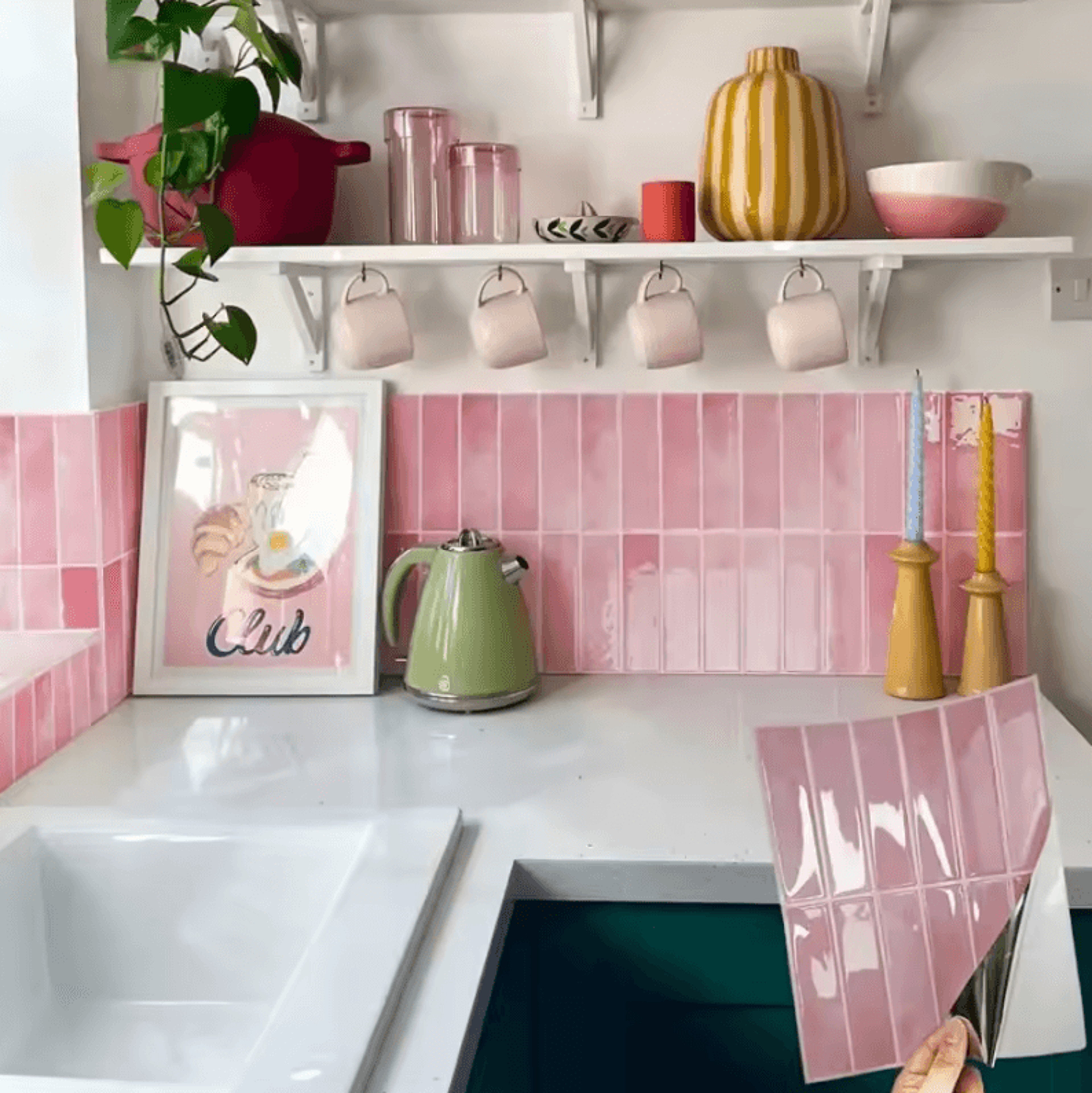 Heat Resistant Peel And Stick Backsplash Wall Tiles 6
