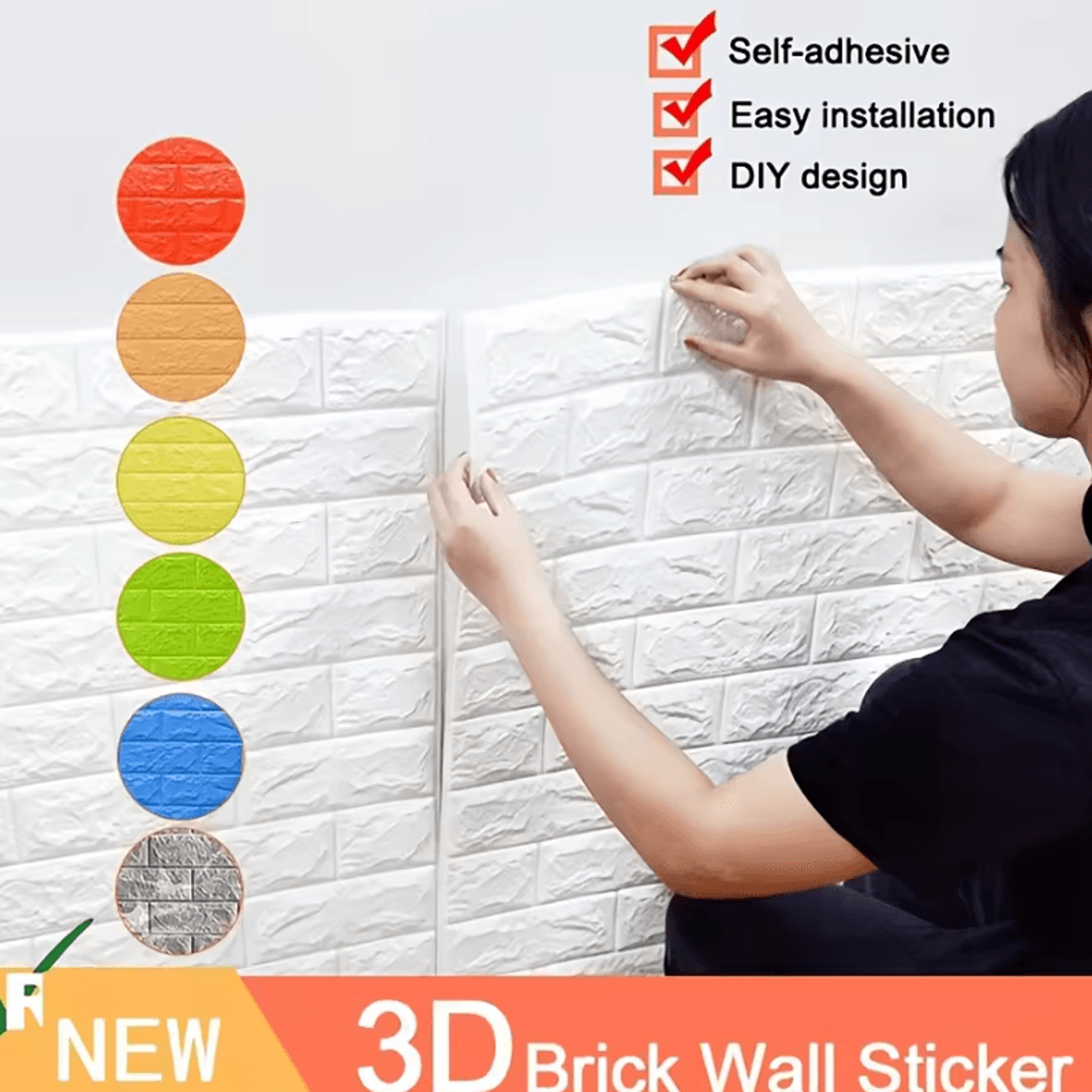 Brick Stone Peel And Stick Waterproof Wall Stickers 2