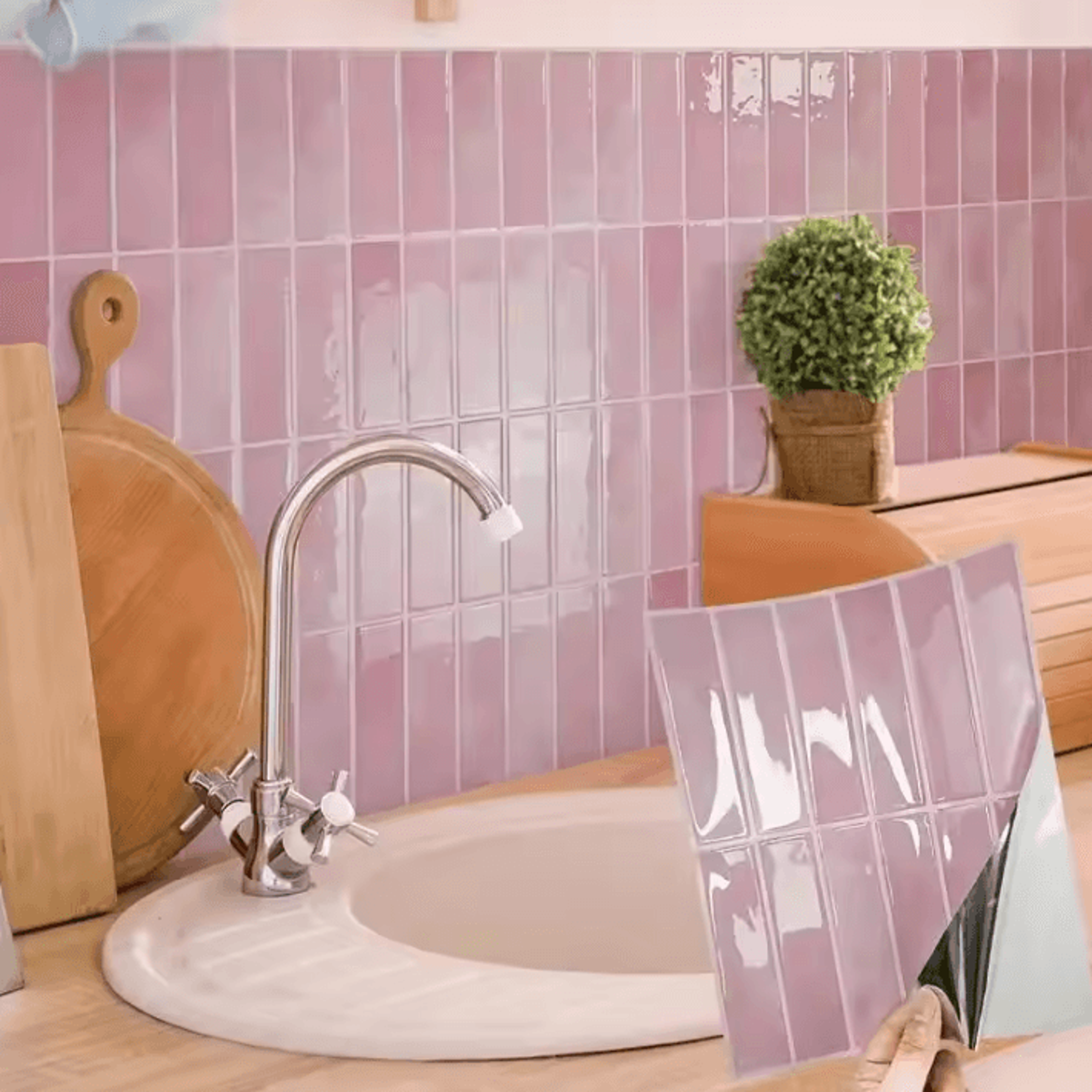 Heat Resistant Peel And Stick Waterproof Backsplash Tiles 4
