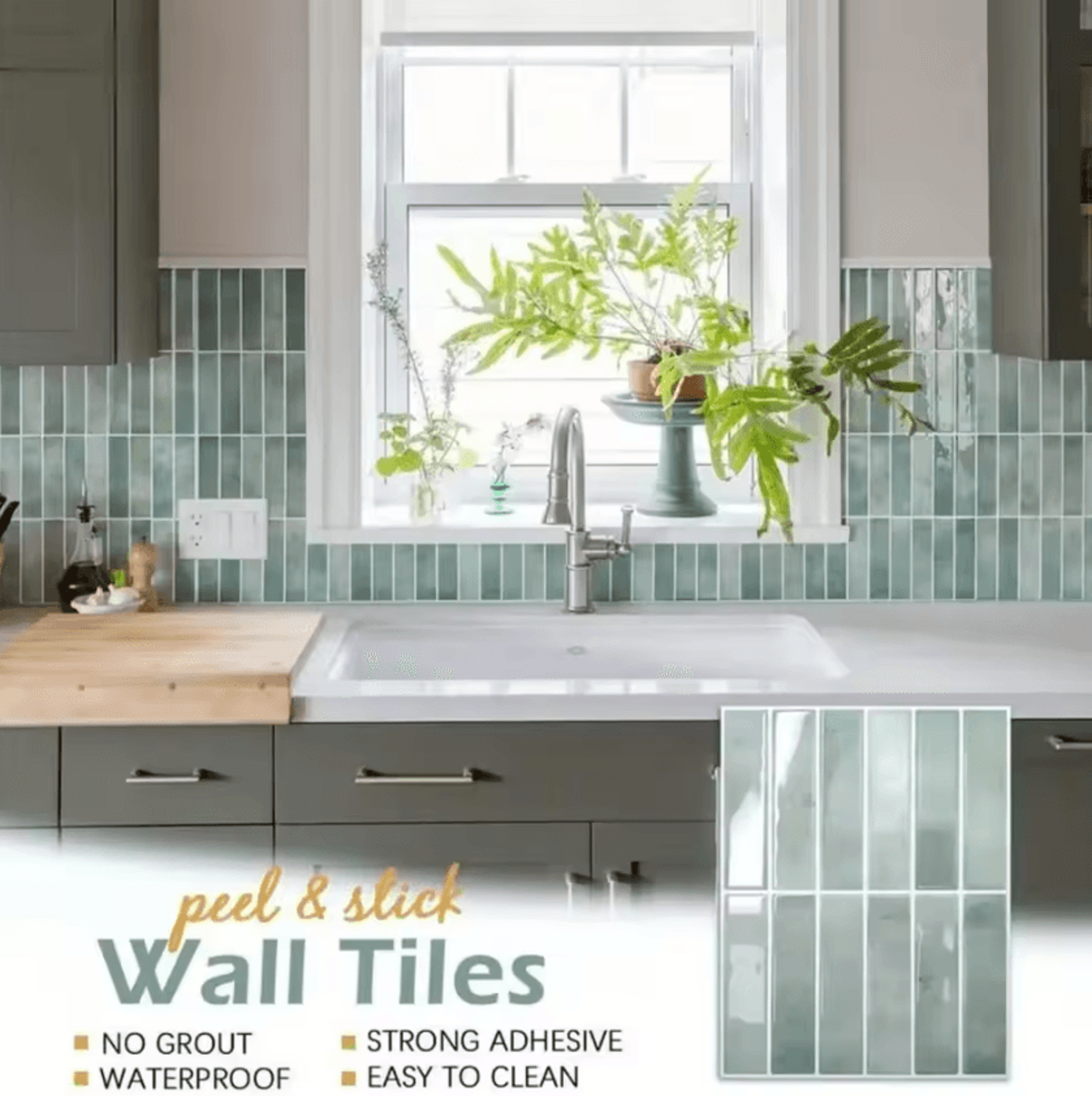 Heat Resistant Peel And Stick Waterproof Backsplash Tiles 9