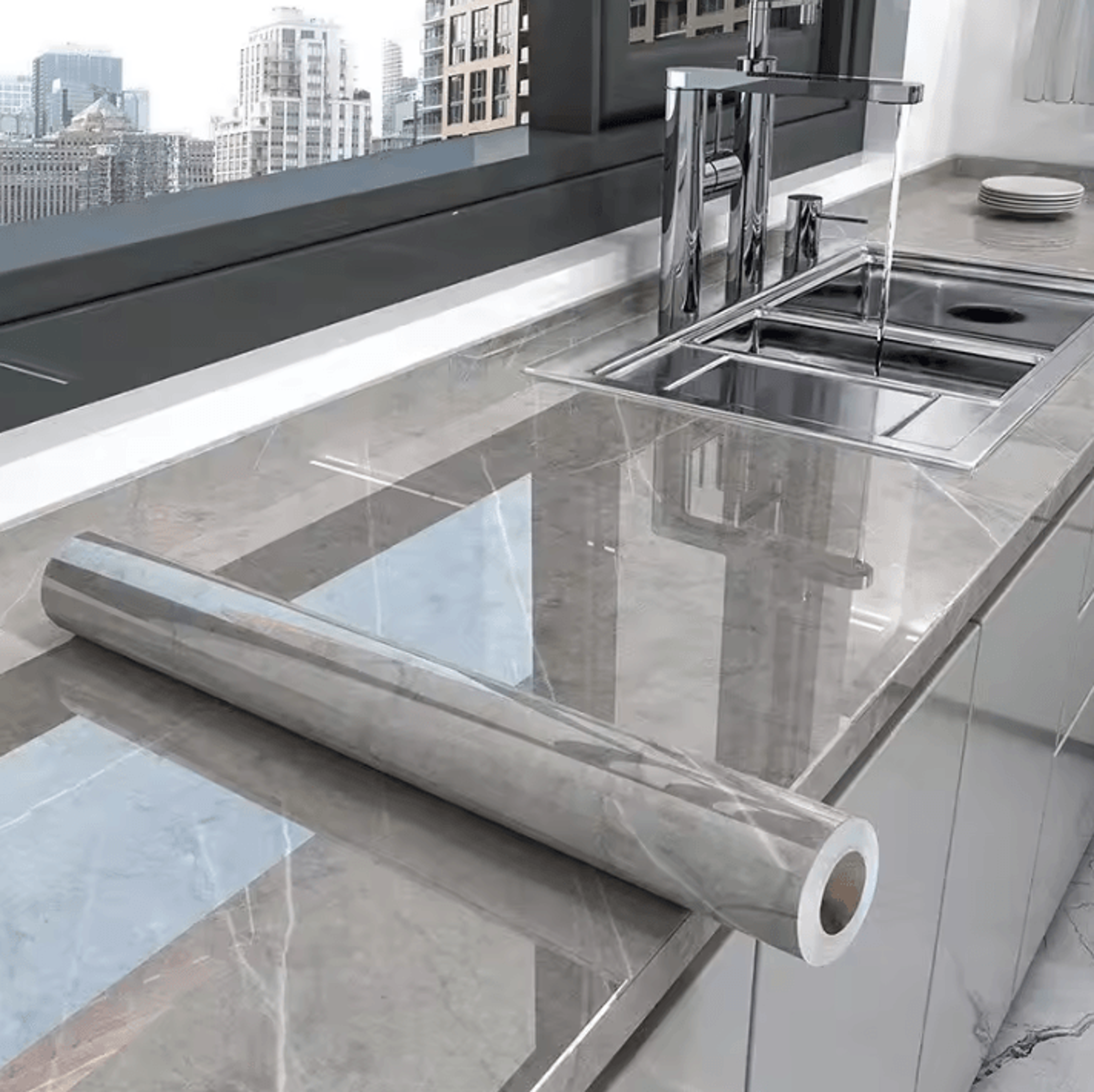 Marble Peel And Stick Waterproof Kitchen Wallpaper 10