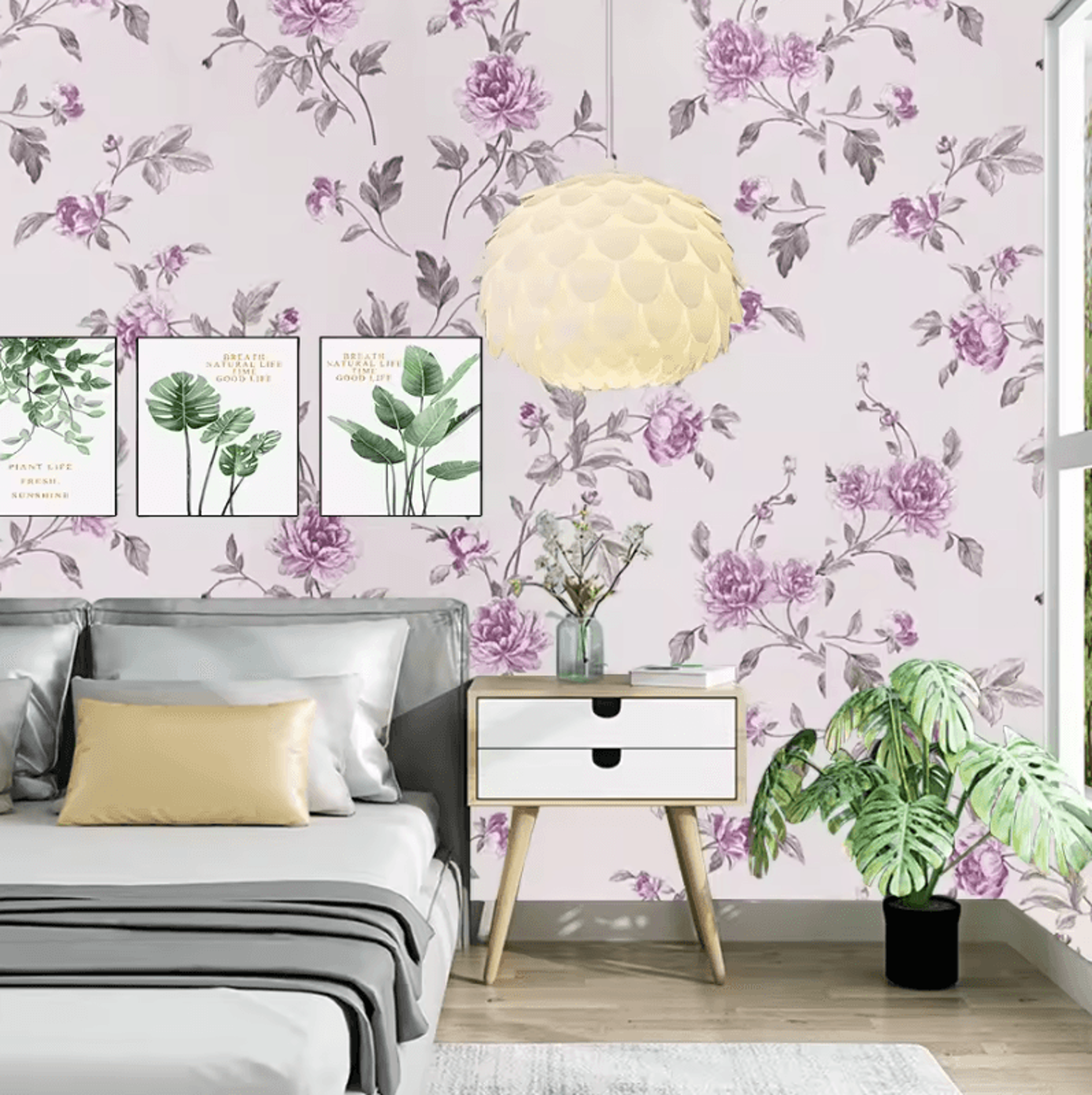 Green Plant And Floral Peel And Stick Wallpaper 9