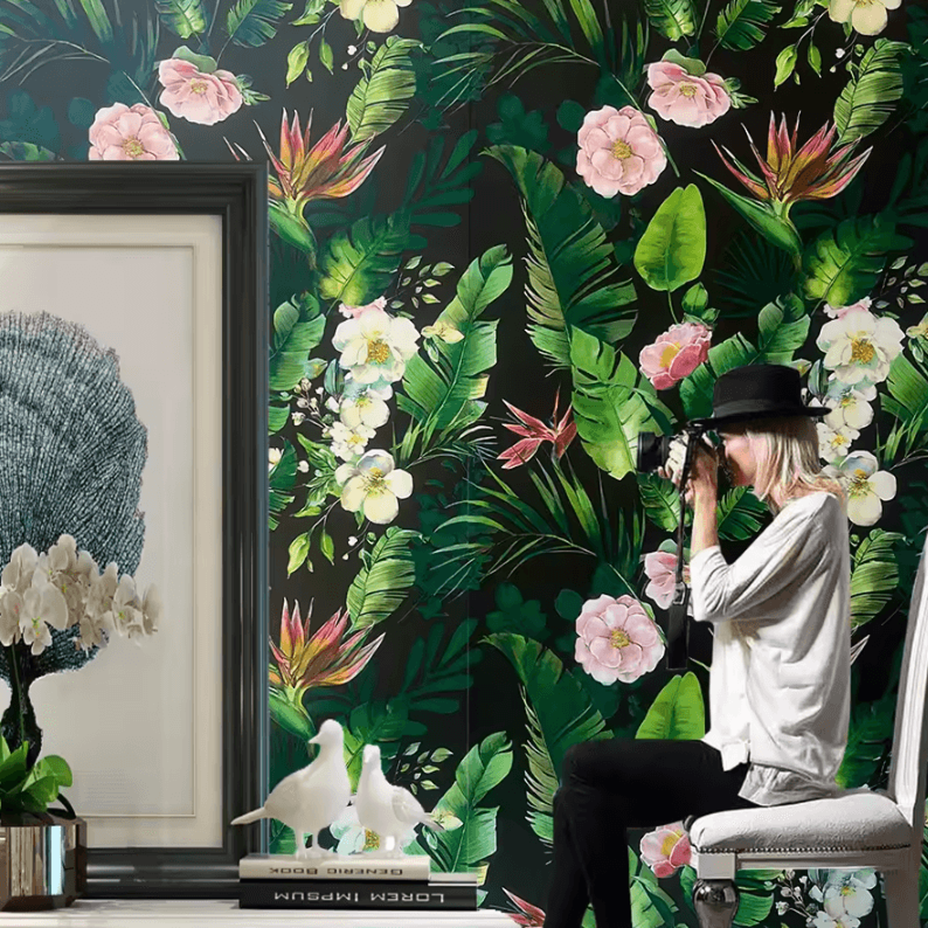 Green Plant And Floral Peel And Stick Wallpaper 5
