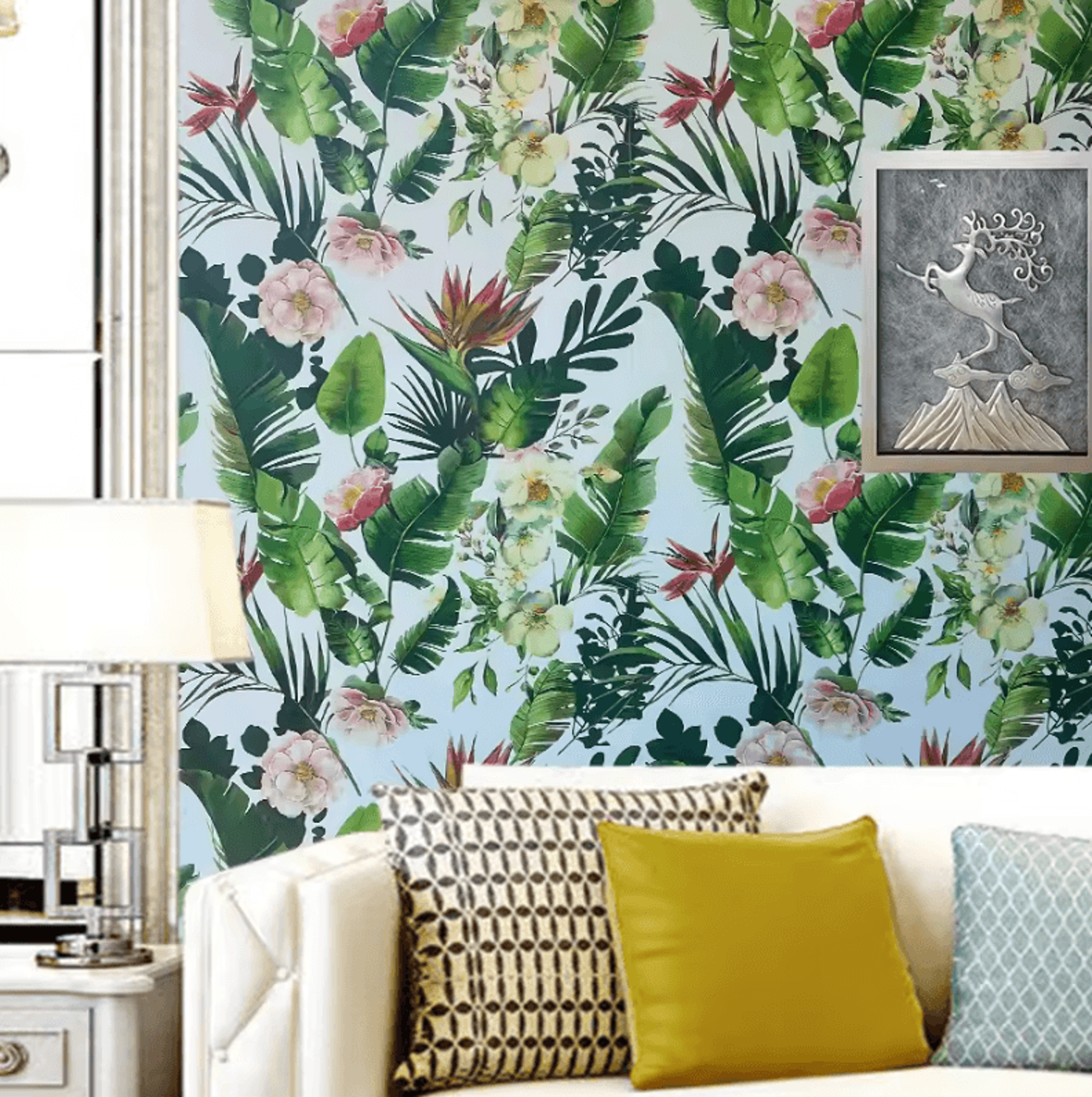 Green Plant And Floral Peel And Stick Wallpaper 8
