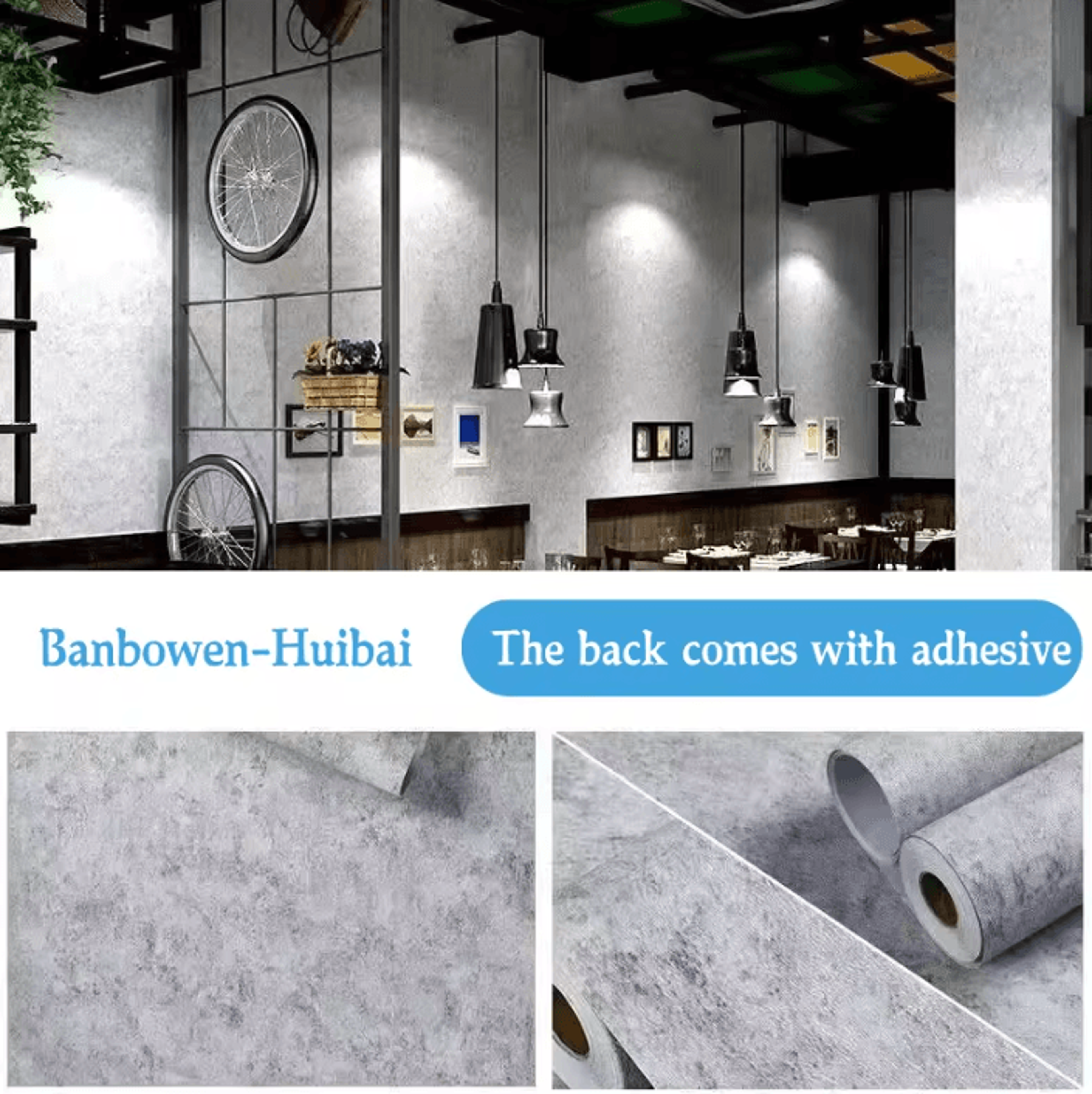 Dark Gray Industrial Peel And Stick Waterproof Wallpaper 6