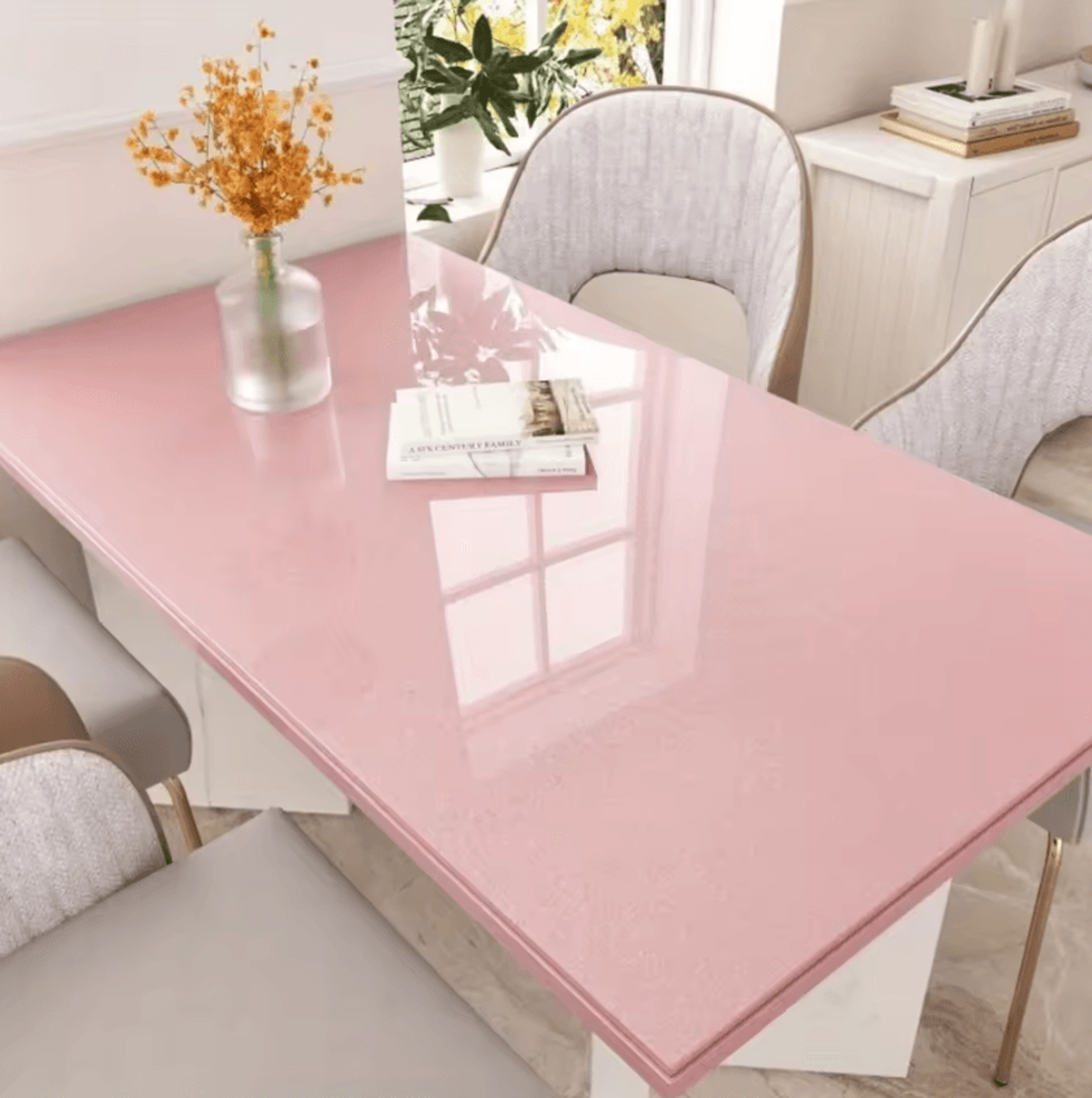 Glossy Pink Marble Peel And Stick Countertop Contact Paper 4