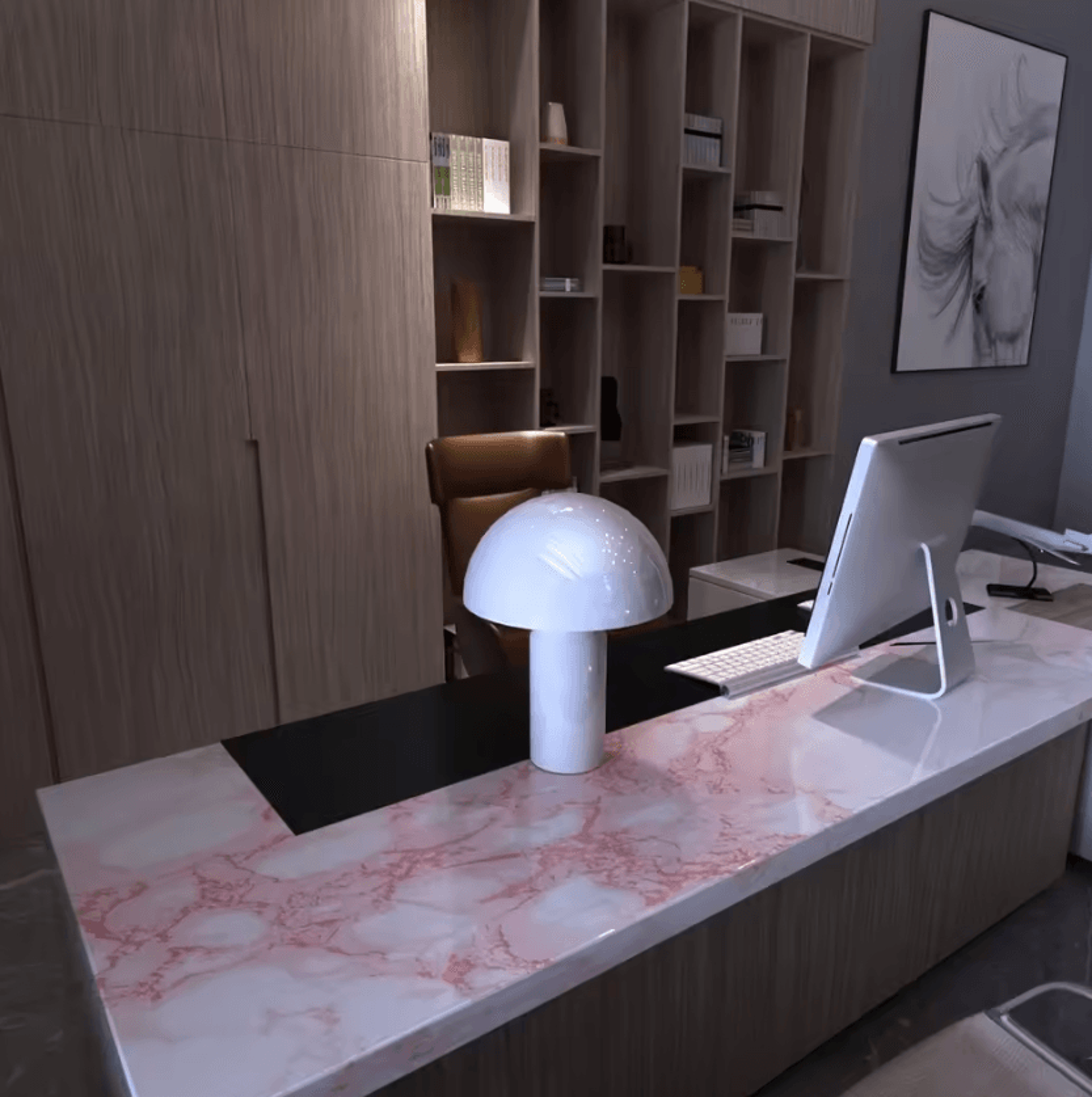 Pink Marble Peel And Stick Countertop Wallpaper 3