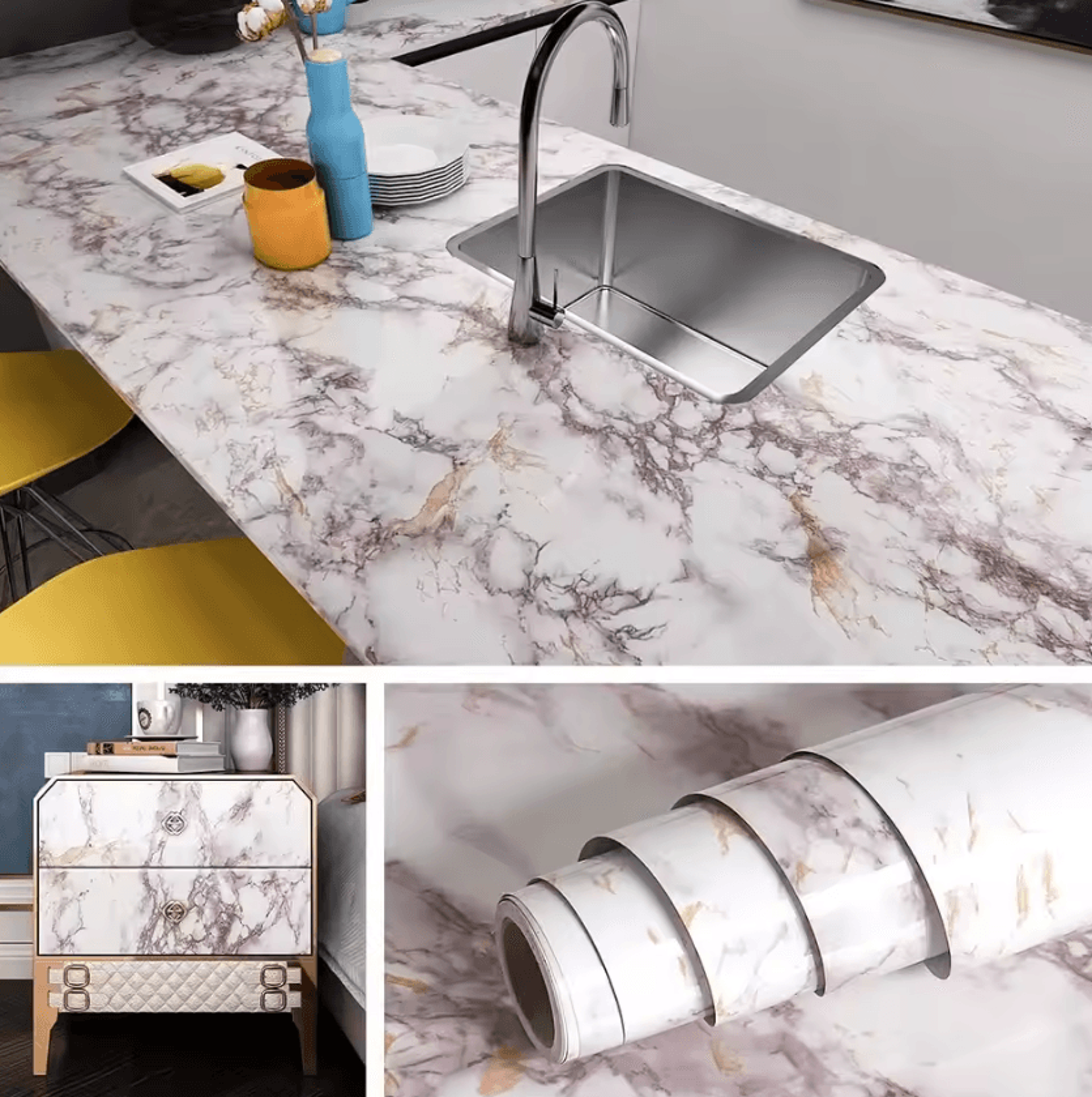 Pink Marble Peel And Stick Countertop Wallpaper 6