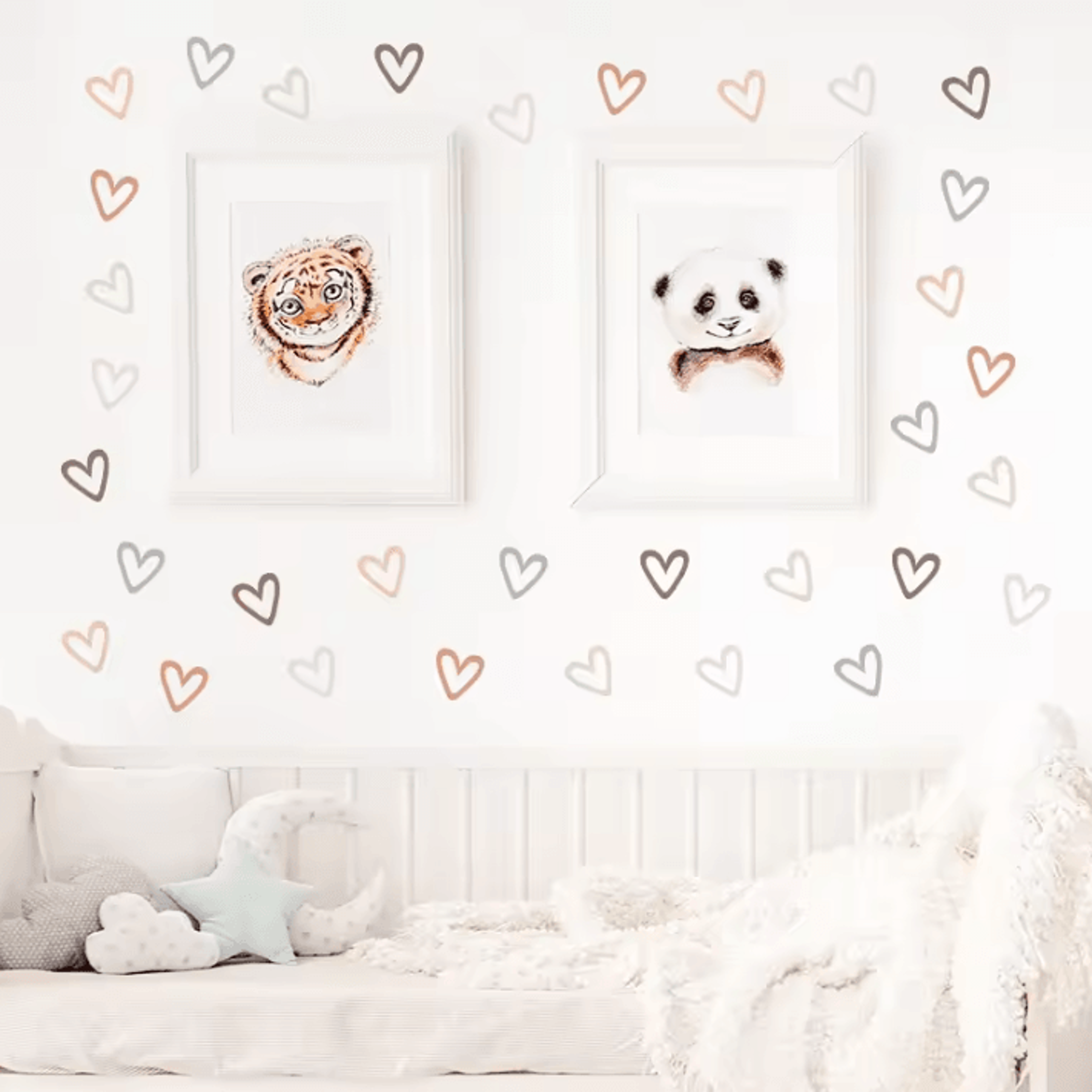 Boho Rainbow And Heart Wall Decals For Kids Rooms 1