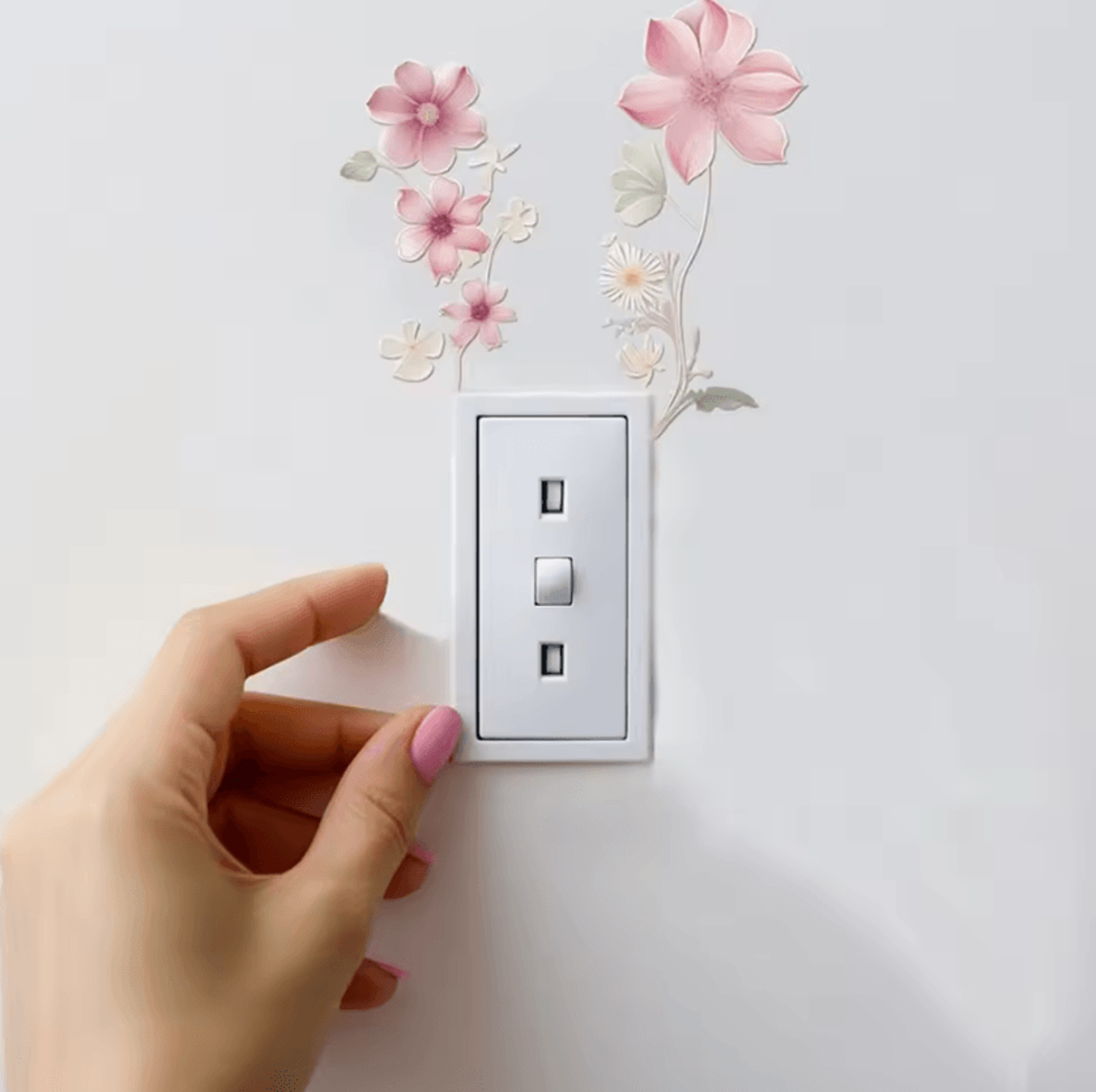 Floral Peel And Stick Light Switch Wall Decal 5