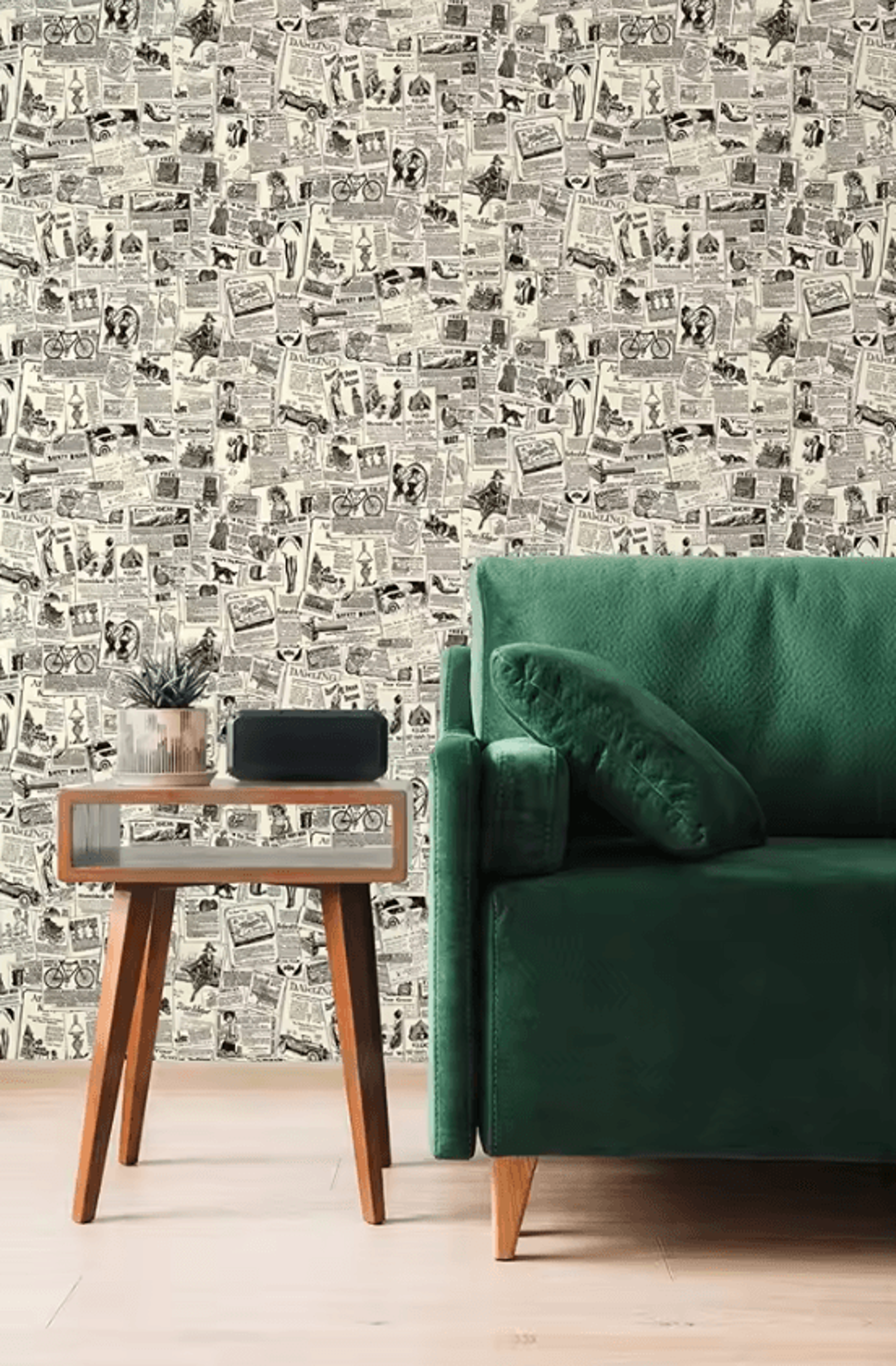 Vintage Newspaper Peel And Stick Rustic Wallpaper 1
