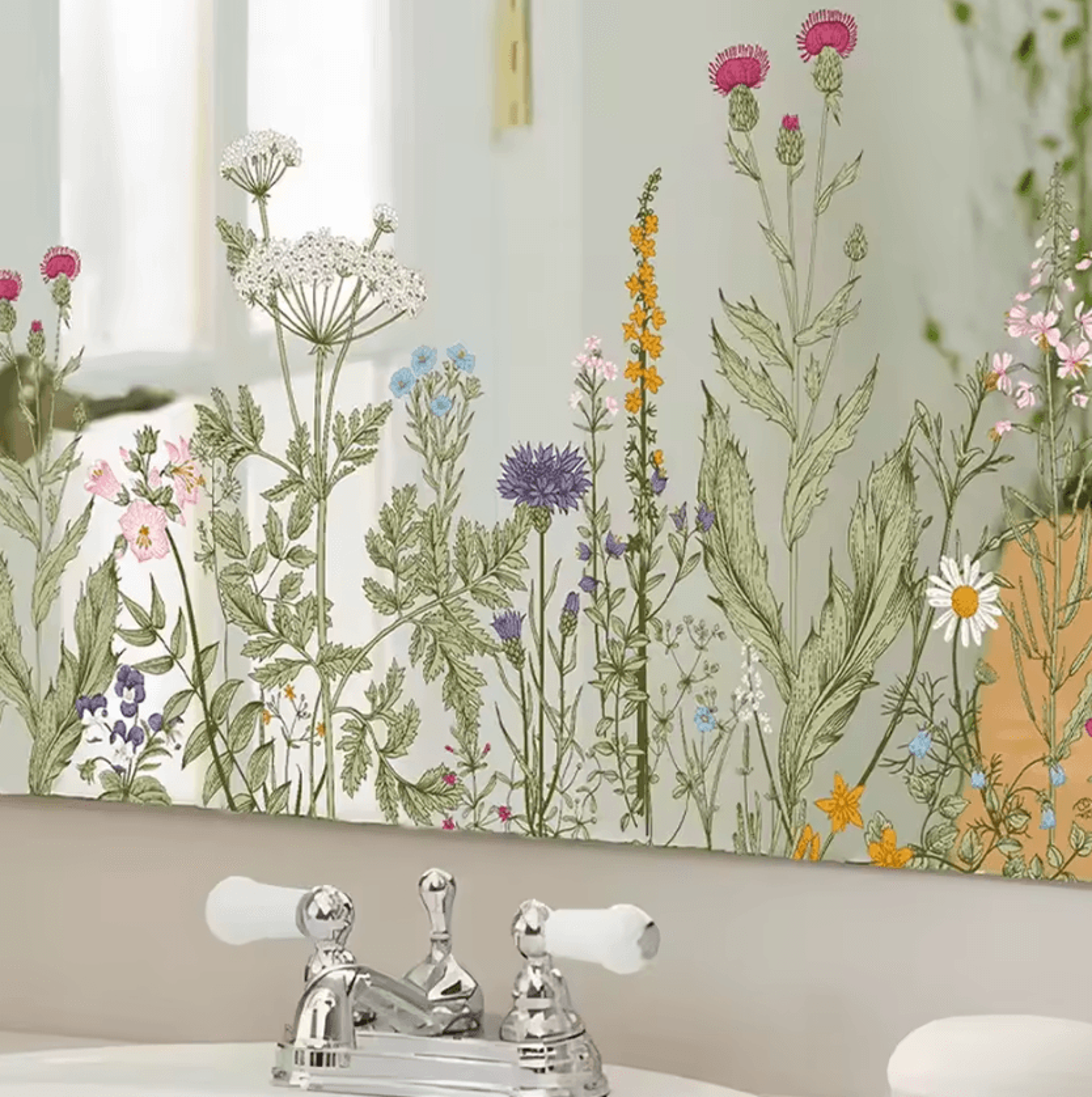 Wildflower Botanical Peel And Stick Wall Border Decal 0