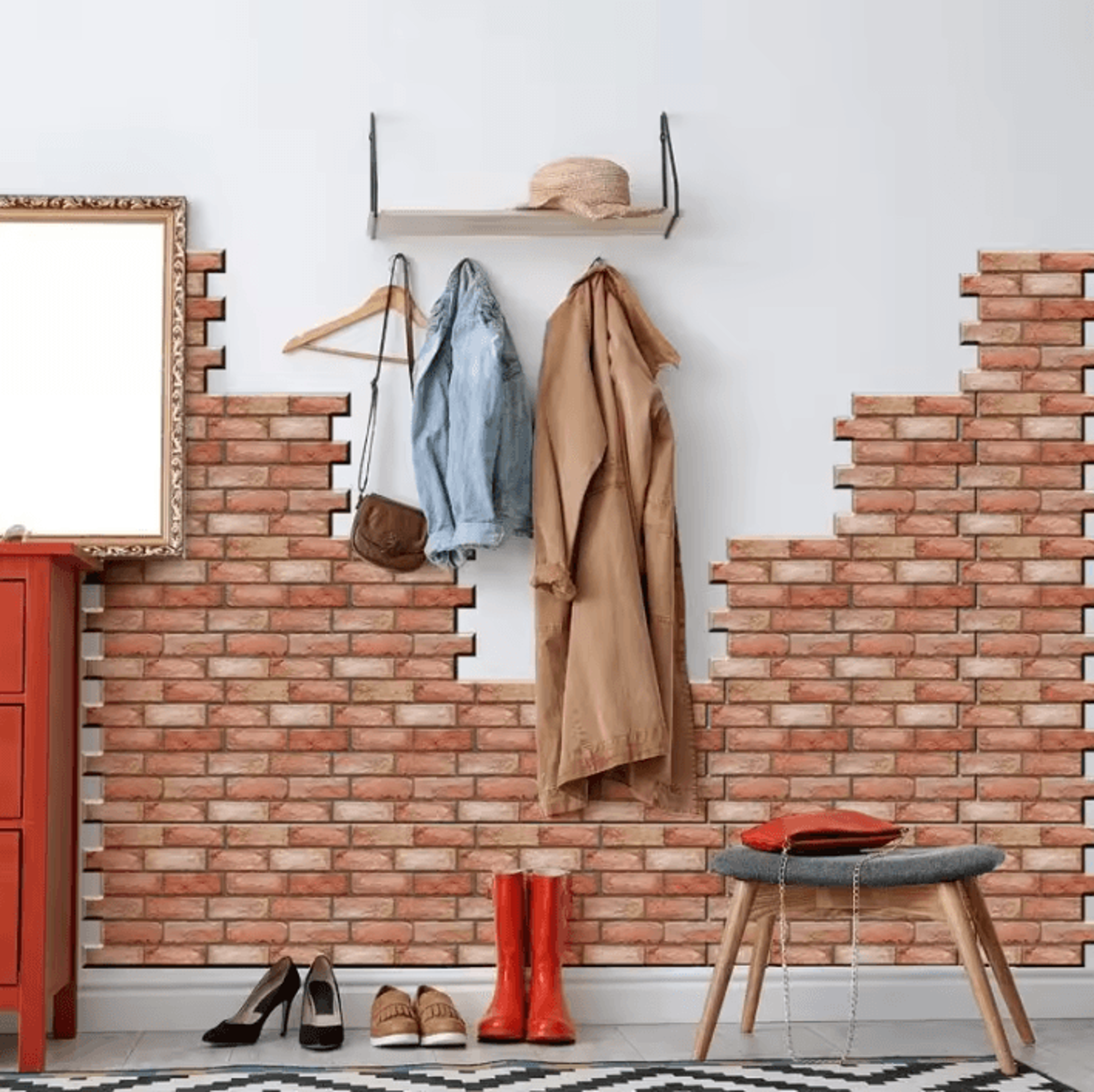 3D Brick Peel And Stick Waterproof Wall Tiles 1