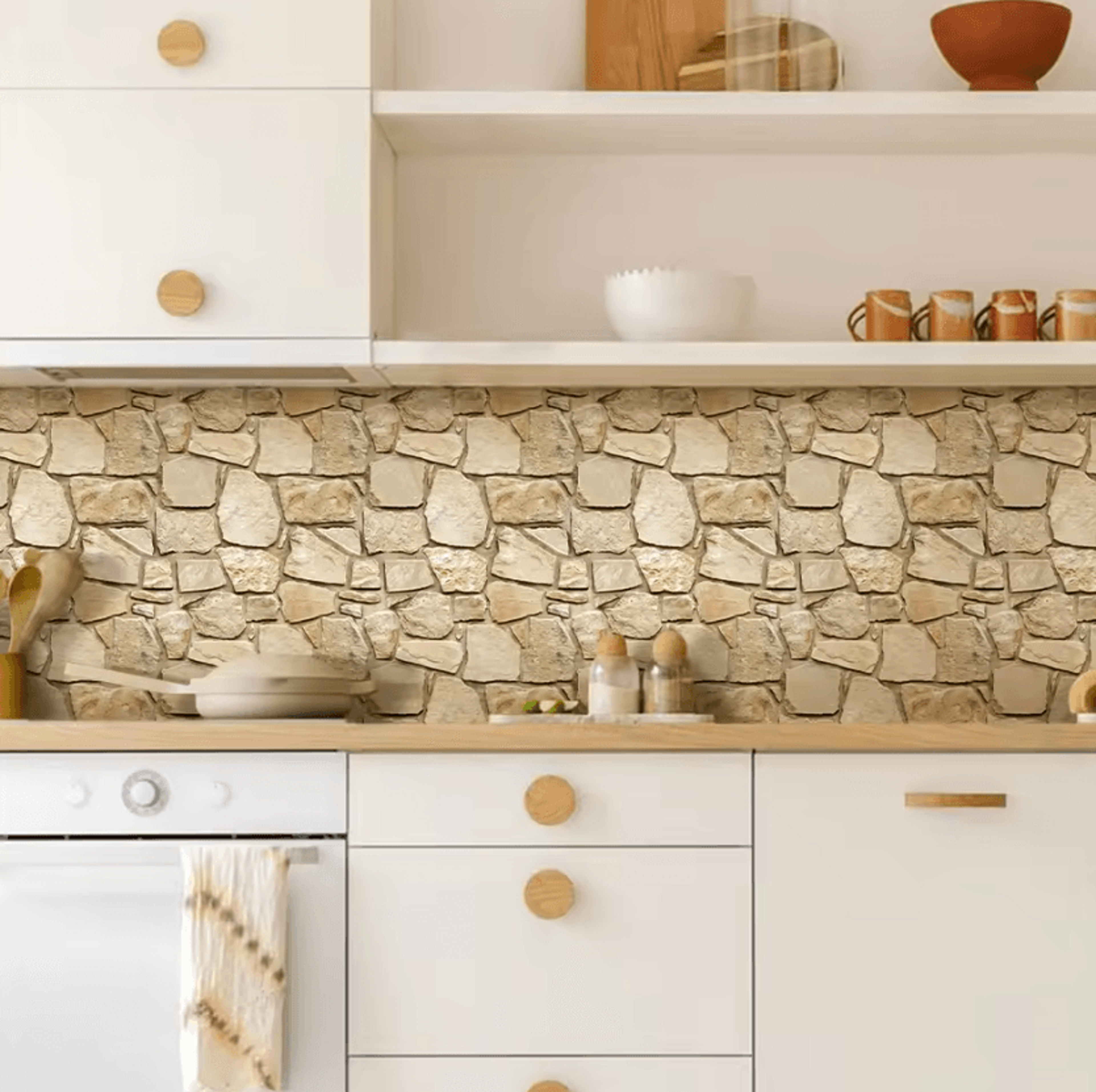 3D Faux Stone Peel And Stick Wall Tiles 1