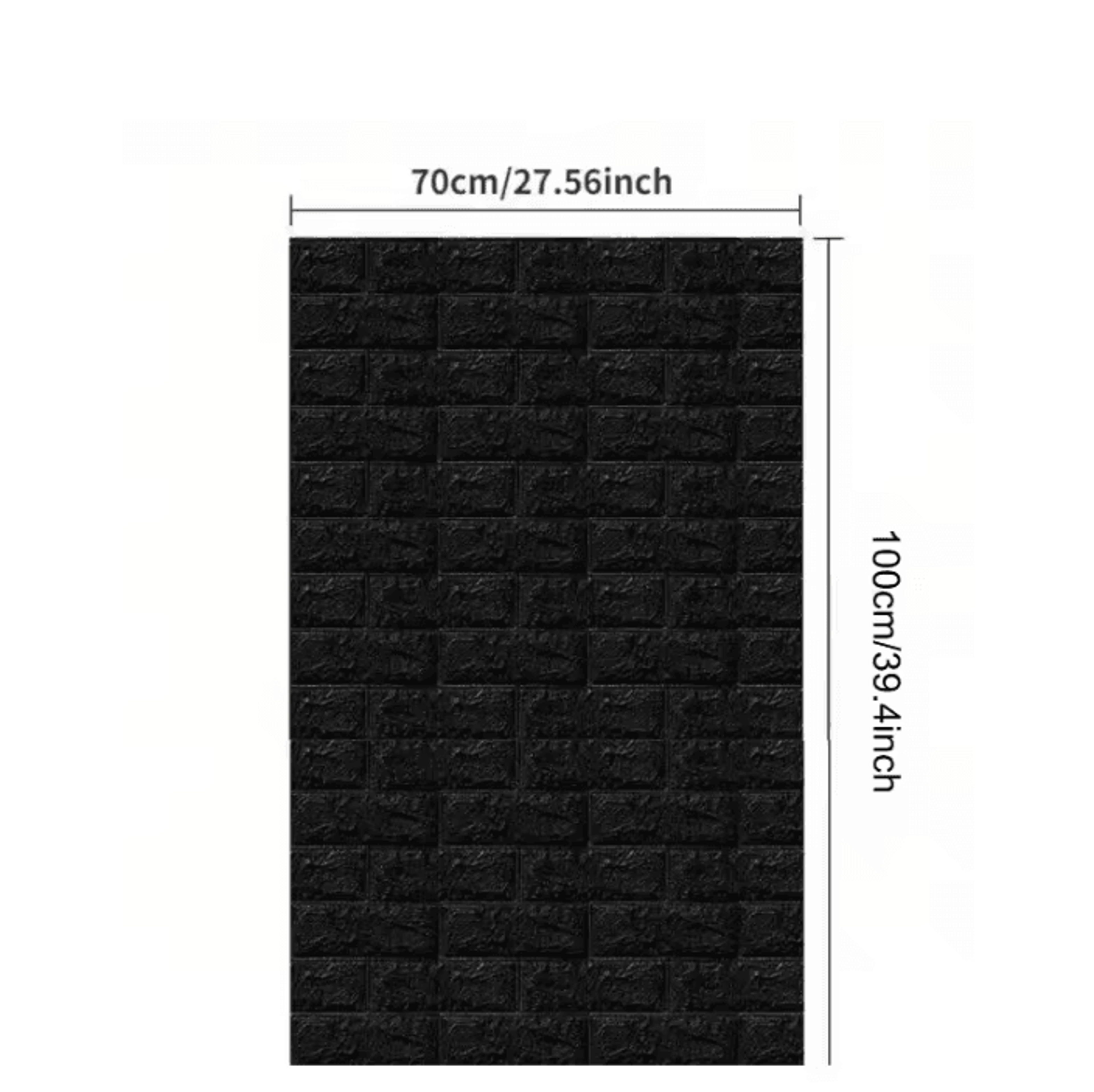 70x100cm 3D Black Brick Peel And Stick Wall Sticker 5