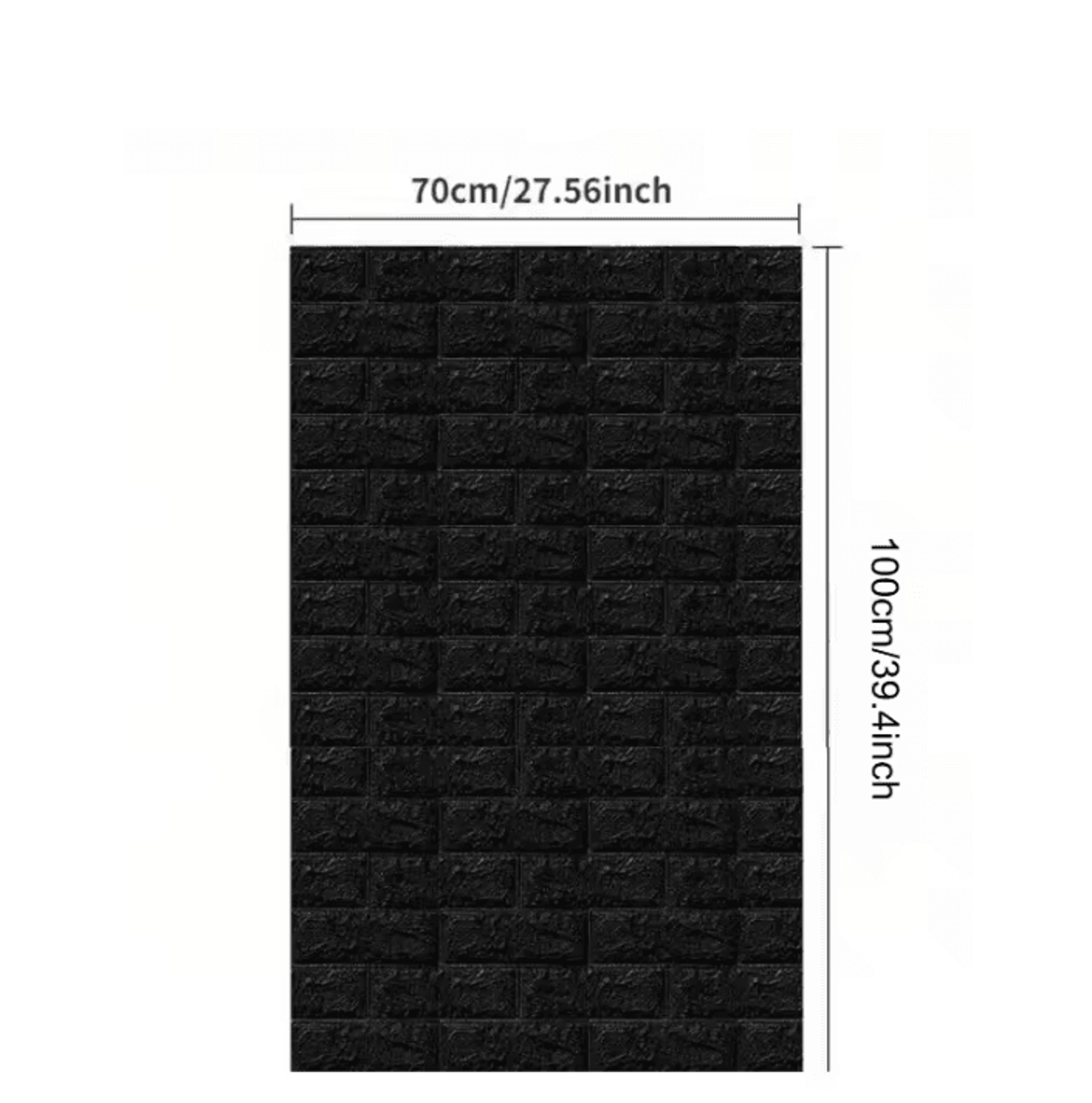 70x100cm 3D Black Brick Peel And Stick Wall Sticker 2
