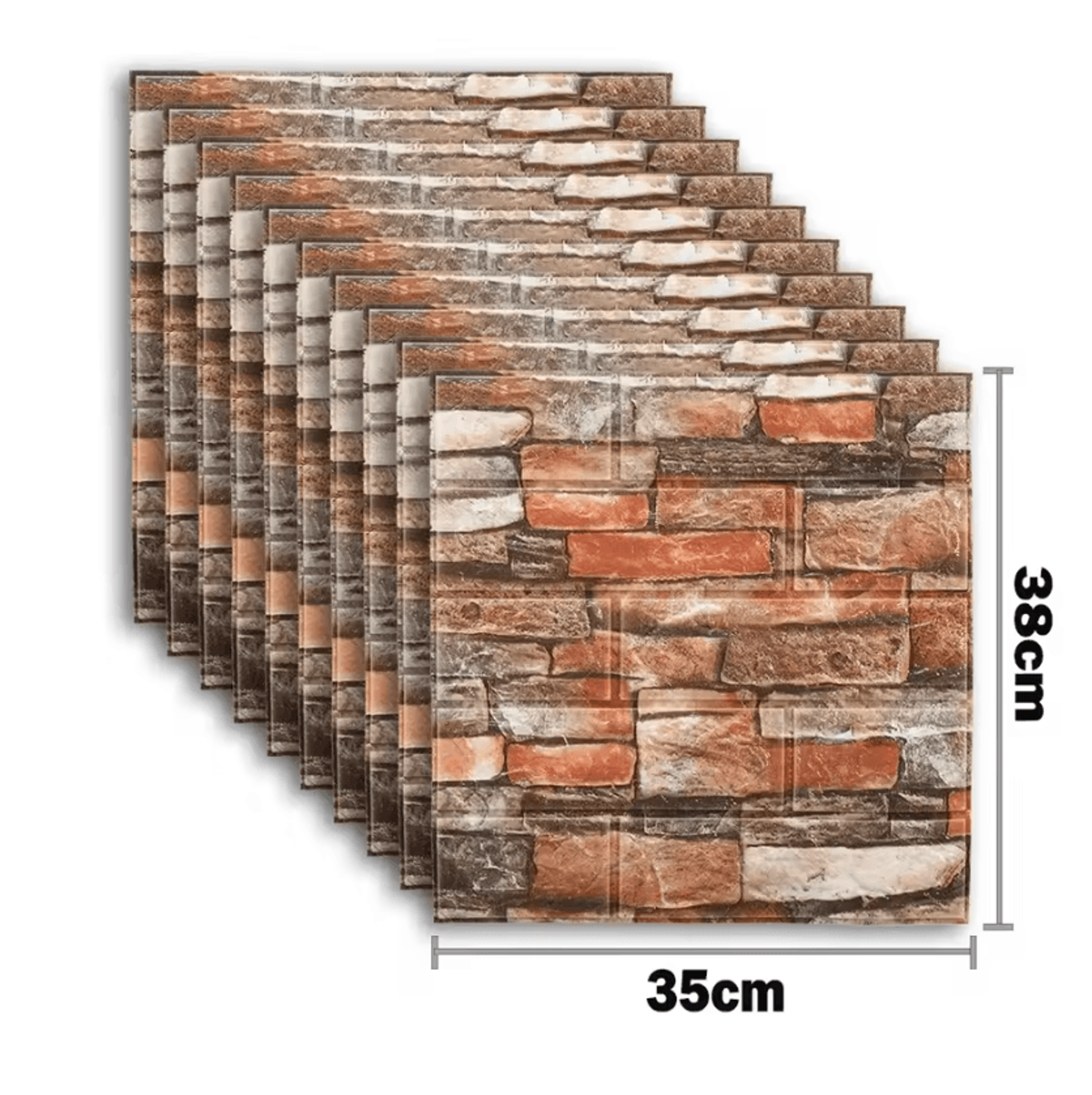 10 Piece 3D Foam Brick Peel And Stick Wall Panels 7