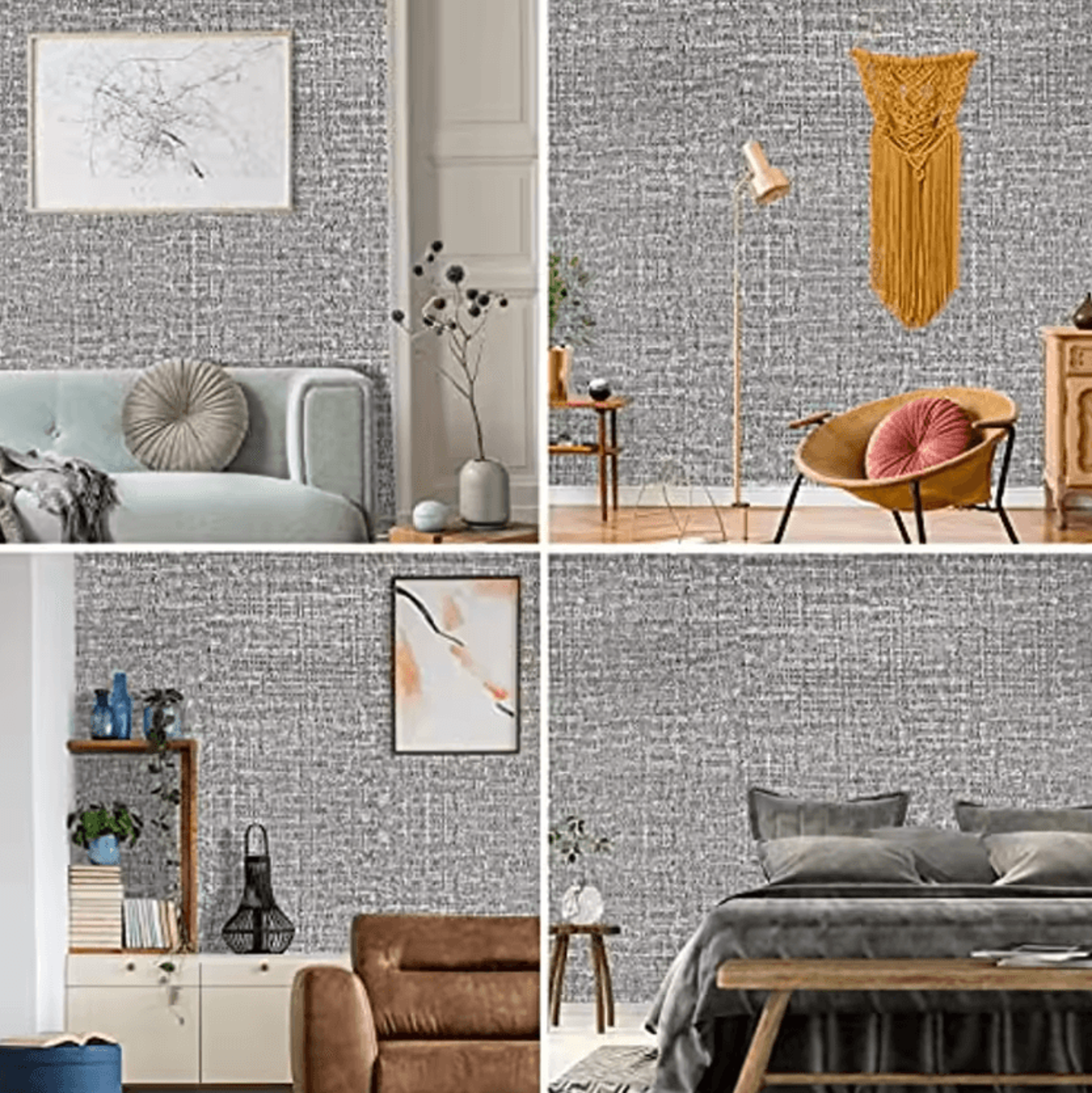Linen Grasscloth Peel And Stick Waterproof Wallpaper 4