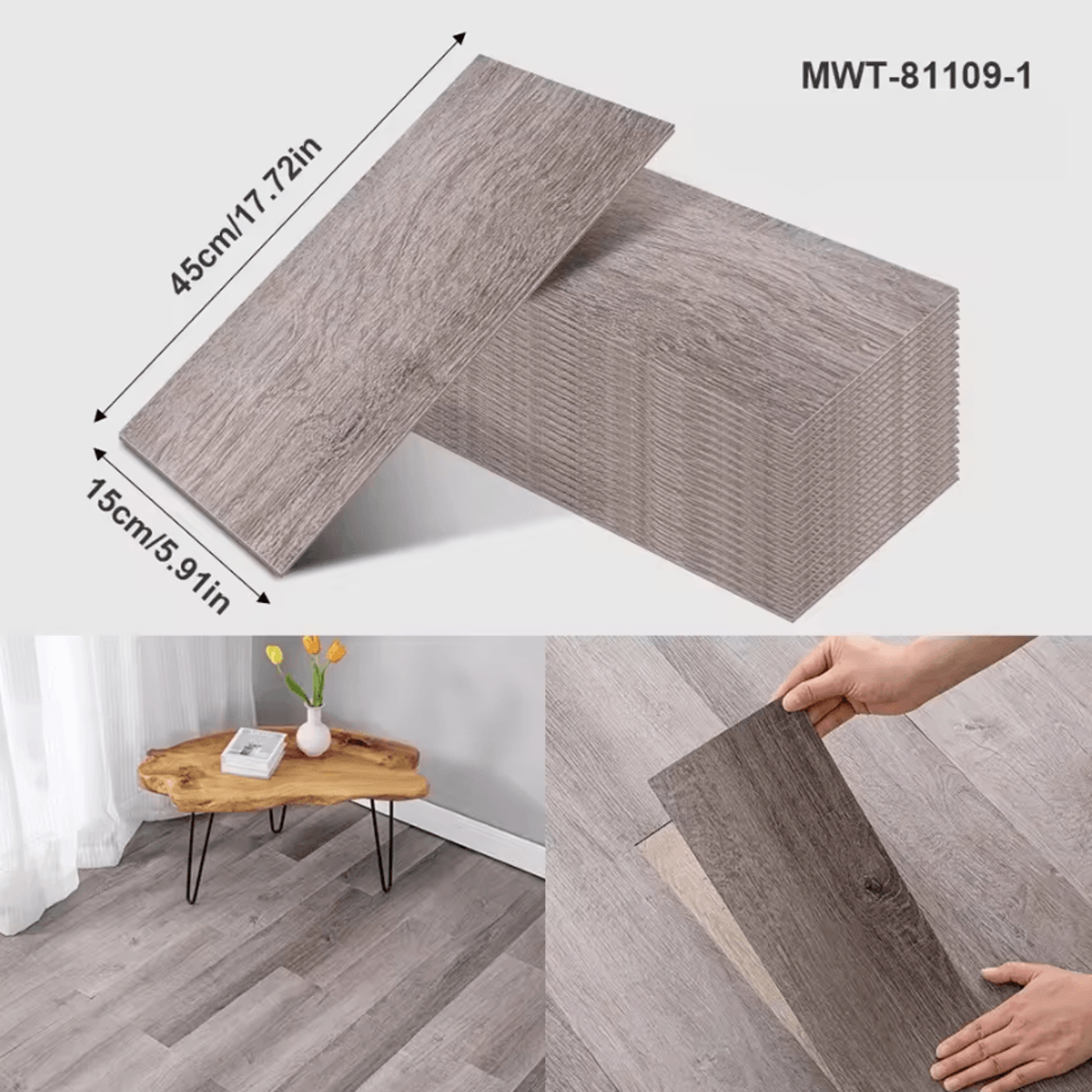 40CM Thickened Wood Grain Peel And Stick Floor Sticker 20